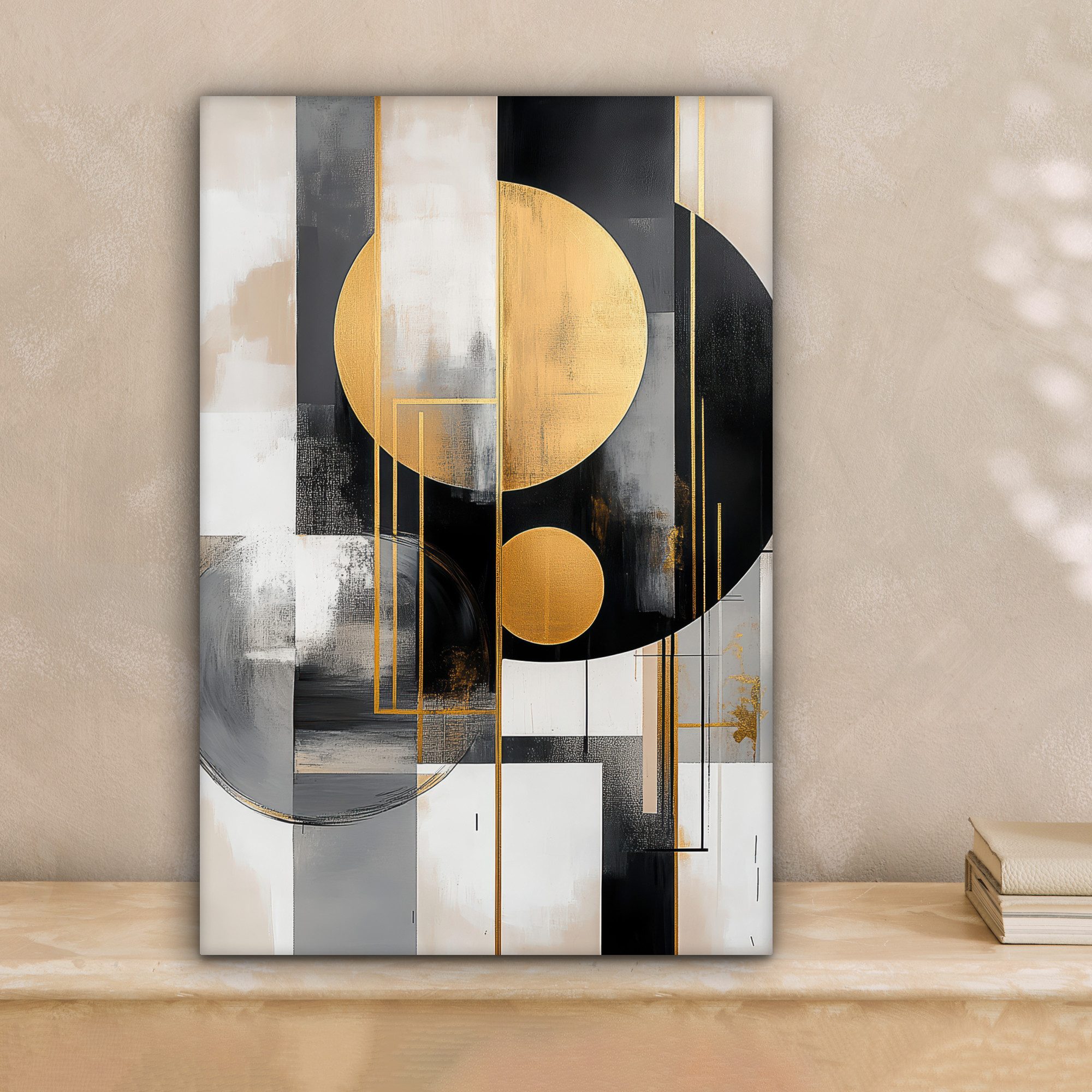 OneMillionCanvasses® Leinwandbild Abstrakt - Gold - Silber - Formen - Ästhe günstig online kaufen