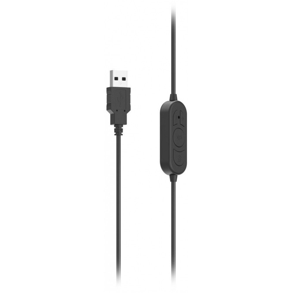 Hama Hama HS-USB300 V2 PC-Headset schwarz - Headset PC-Headset (Bewegliches Mikrofon für Flexibilität, USB, Eingebautes Mikrofon)