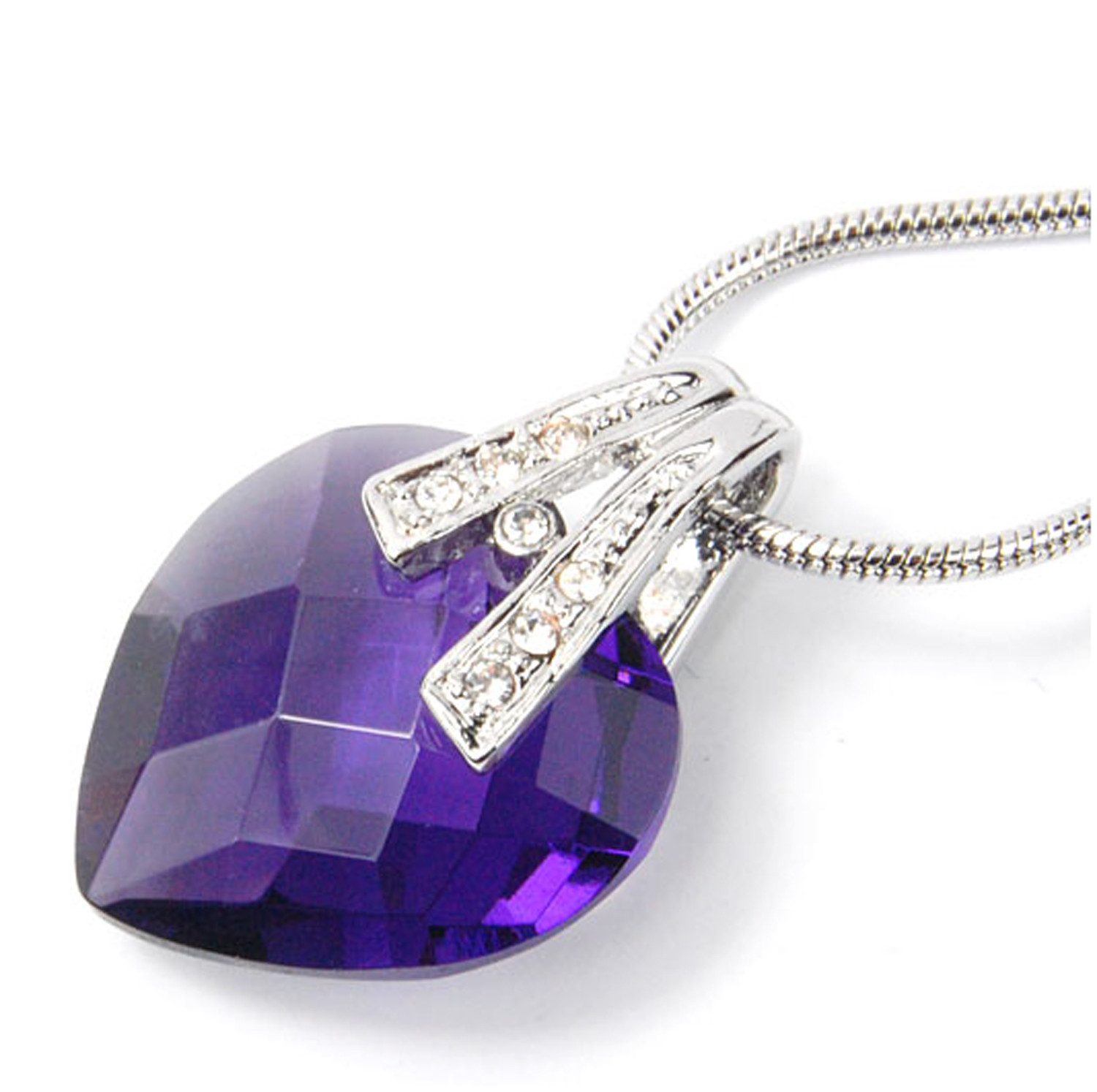 Le Bijou Kette mit Anhänger Crystal Whisper, Herz-Anhänger mit Kette mit Markenkristallen