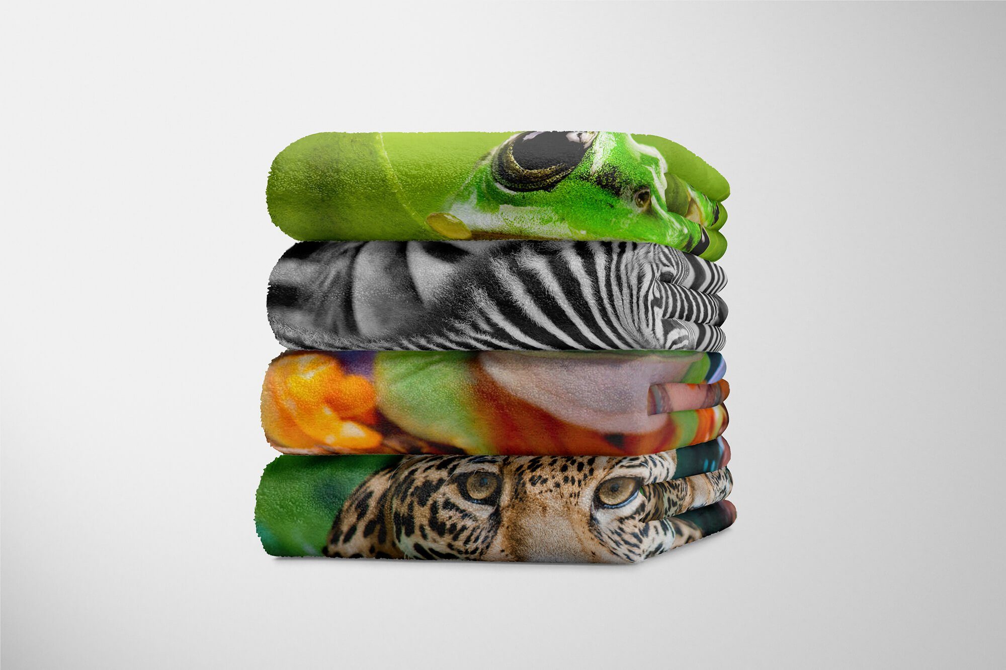 (1-St), Tiermotiv Handtuch Handtücher Kuscheldecke mit Handtuch Sinus Baumwolle-Polyester-Mix kleiner tropischer, Art Saunatuch Strandhandtuch