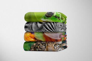 Sinus Art Handtücher Handtuch Strandhandtuch Saunatuch Kuscheldecke mit Tiermotiv kleiner tropischer, Baumwolle-Polyester-Mix (1-St), Handtuch