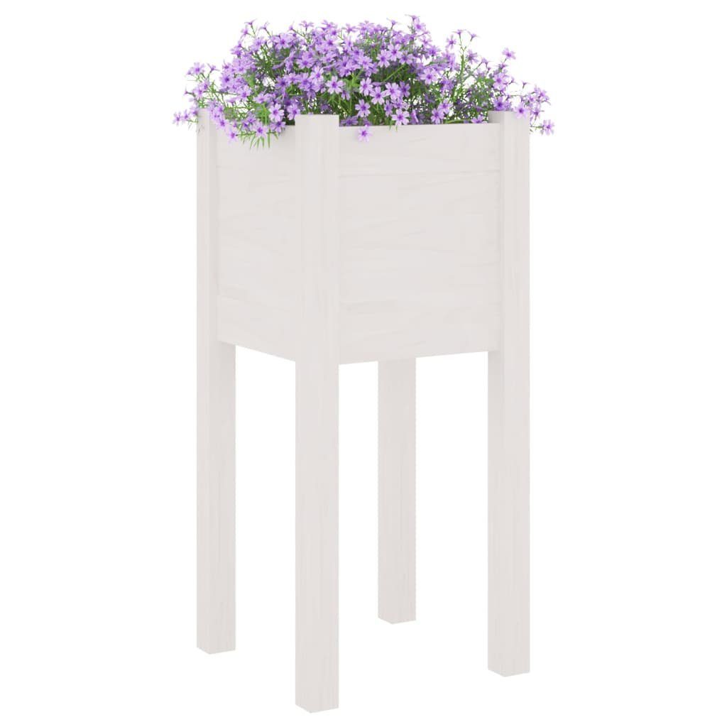 Massivholz cm vidaXL Weiß Kiefer 31x31x70 Pflanzkübel Blumenkasten
