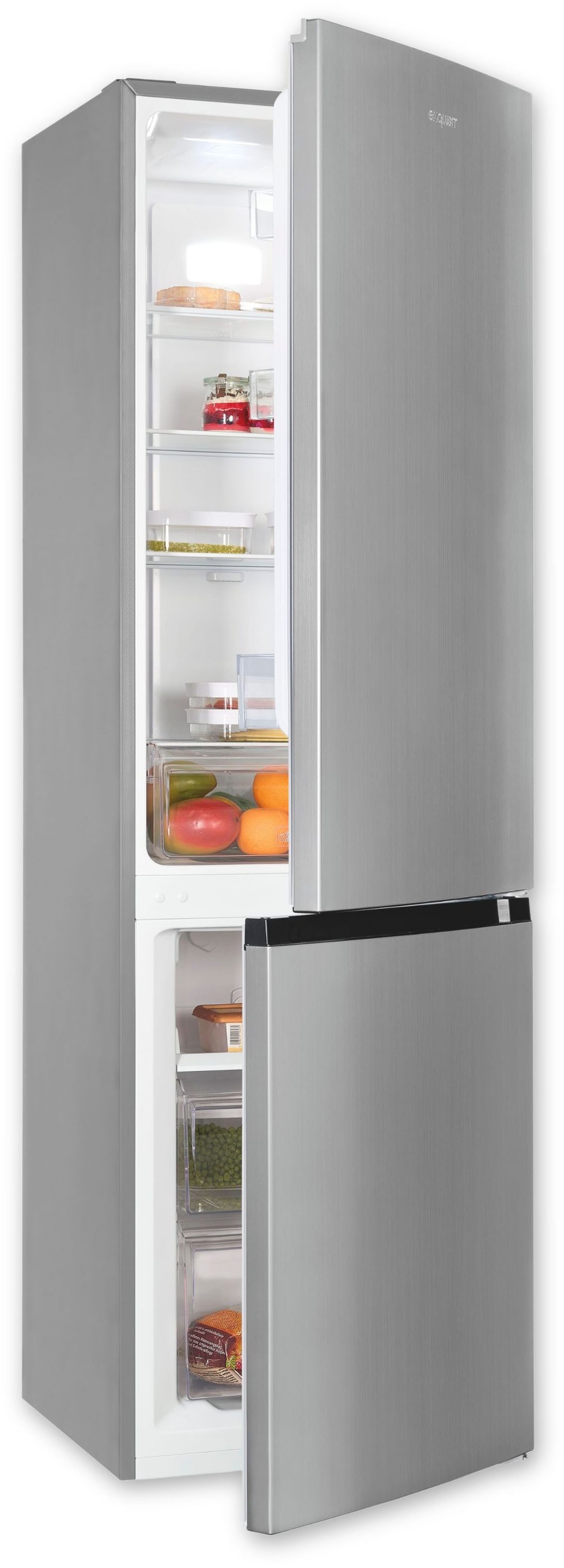 exquisit Kühl-/Gefrierkombination KGC265-70-NF-040C, 180,5 cm hoch, 54,5 cm breit, Energieeffizienzklasse C, 253 Liter Nutzinhalt, Total NoFrost