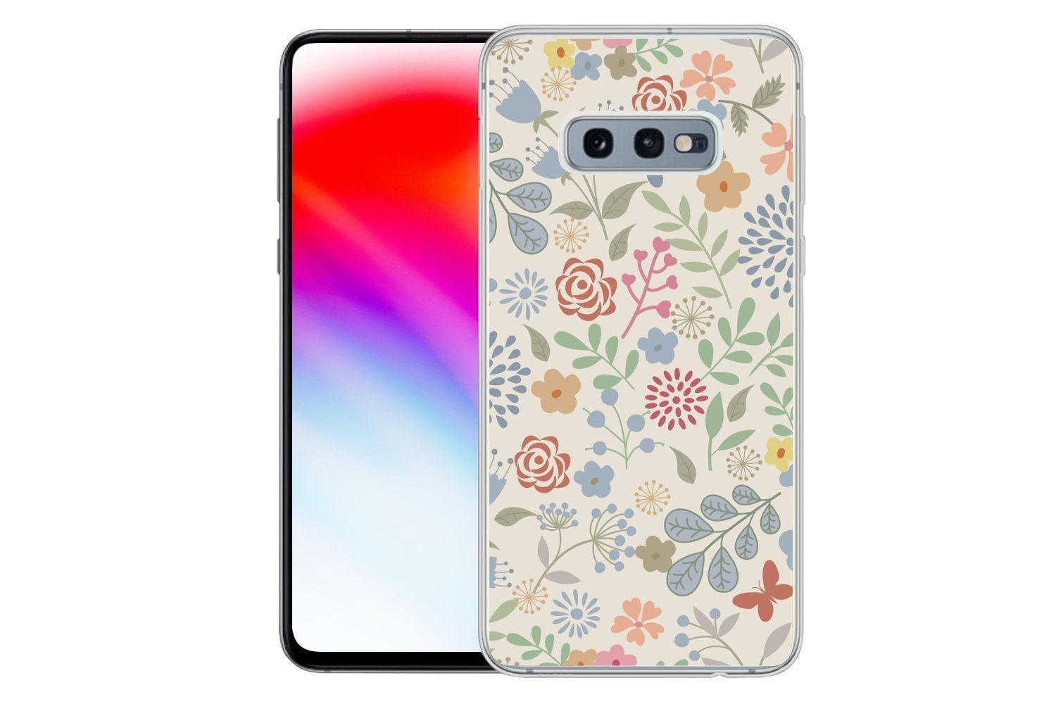 MuchoWow Handyhülle für Samsung Galaxy S10e Eine Blumenmuster-Illustration mit vielen Blum, Phone Case, Silikon, Schutzhülle Dünn