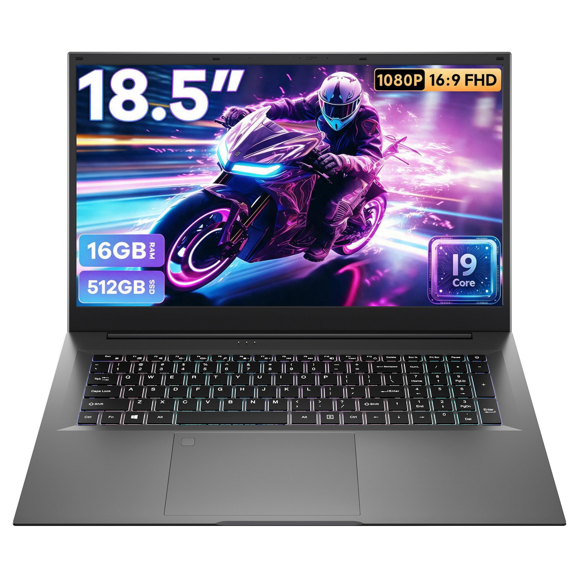 MENGHU Intel i9-i7-i5 Hochleistungs-Laptop Fingerabdruck RGB-Beleuchtung Notebook (Intel Core i9, 16 GB, 512 GB SSD)