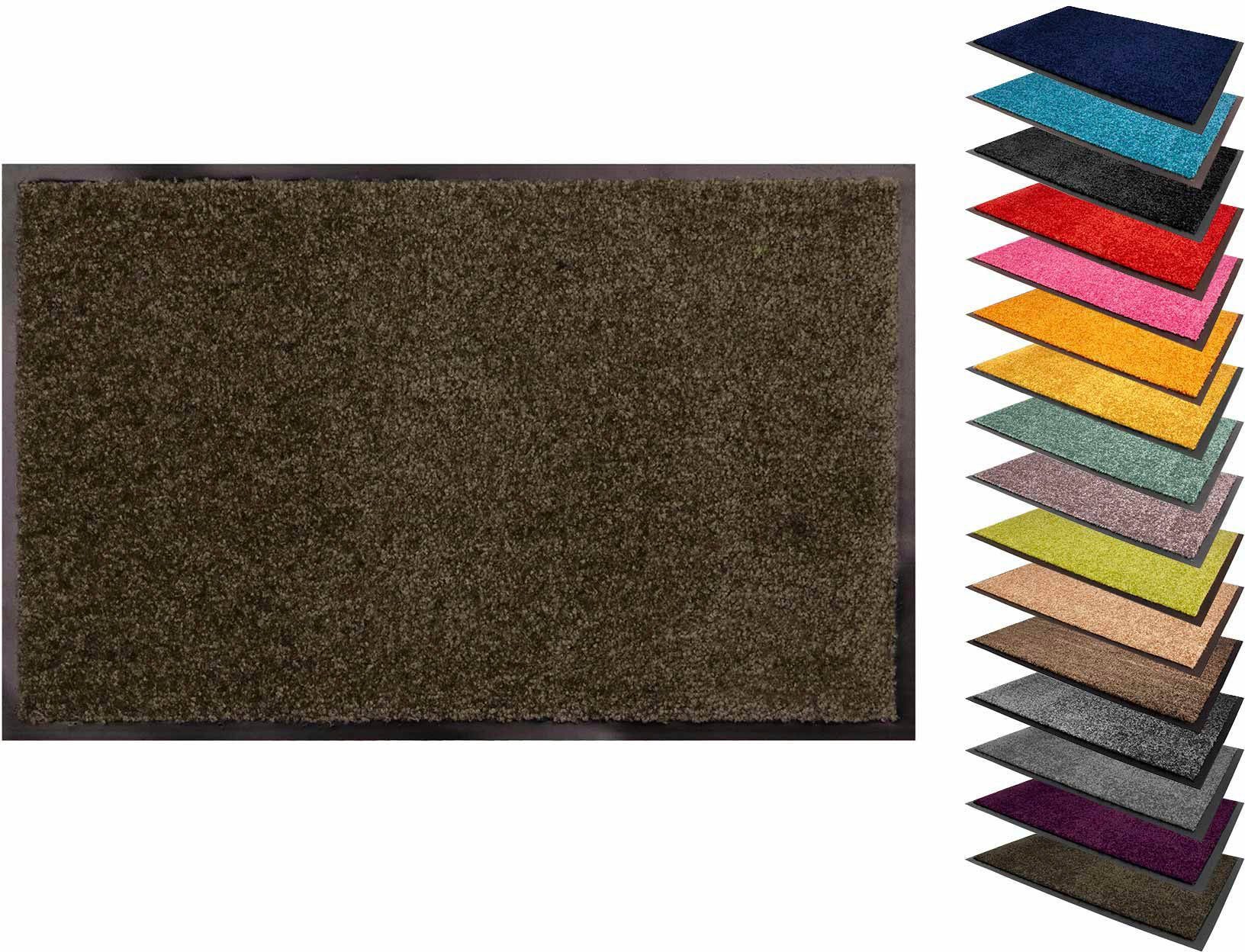 waschbar Textil, Höhe: 8 mm, Schmutzfangmatte, Uni-Farben, CLEAN khaki Schmutzfangmatte UV-beständig, Fußmatte in PRO, rechteckig, Primaflor-Ideen