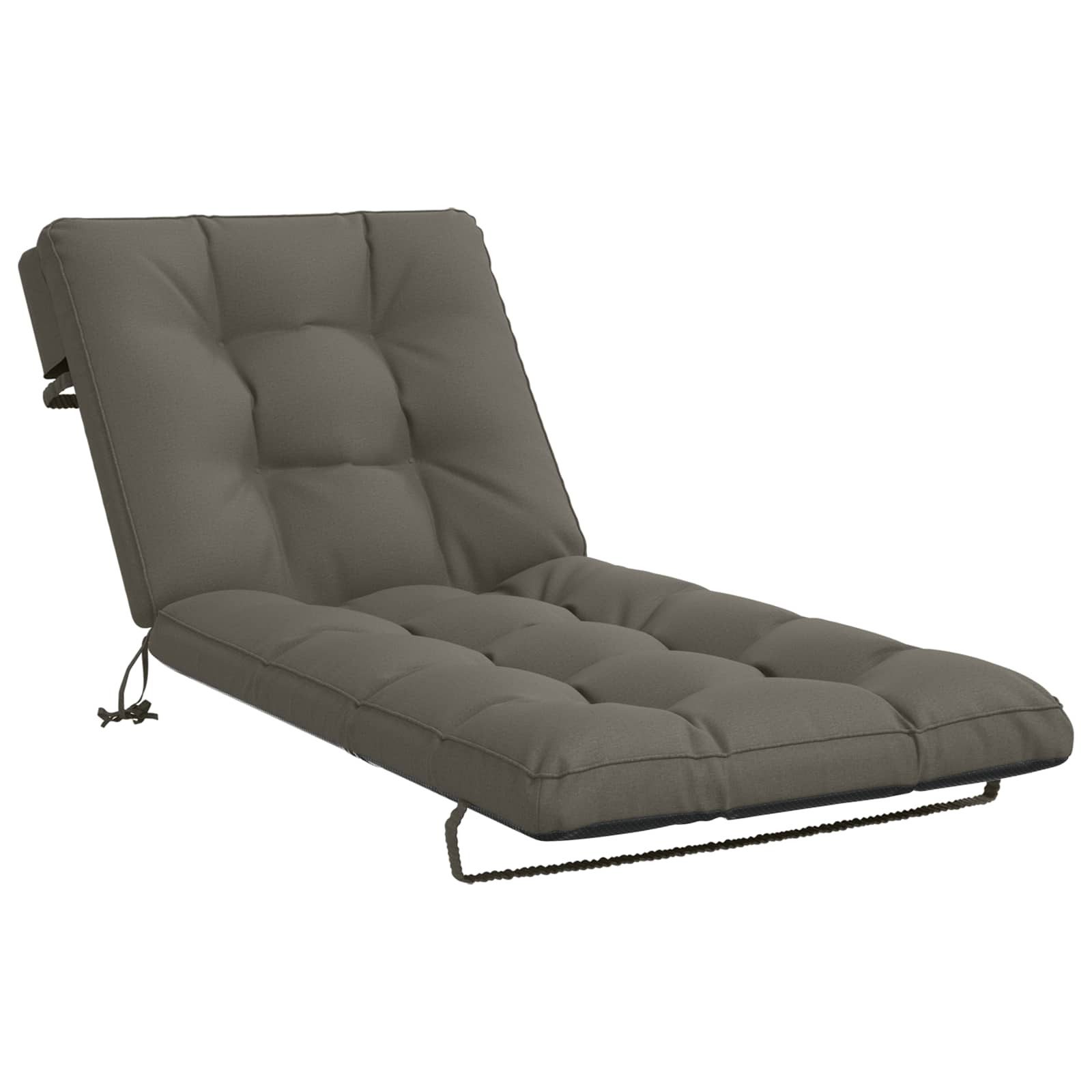 vidaXL Sitzauflage Sonnenliege Kissen VIANEN 100 % Polyester Grau 200 x 80 x 8 cm, (1 St)