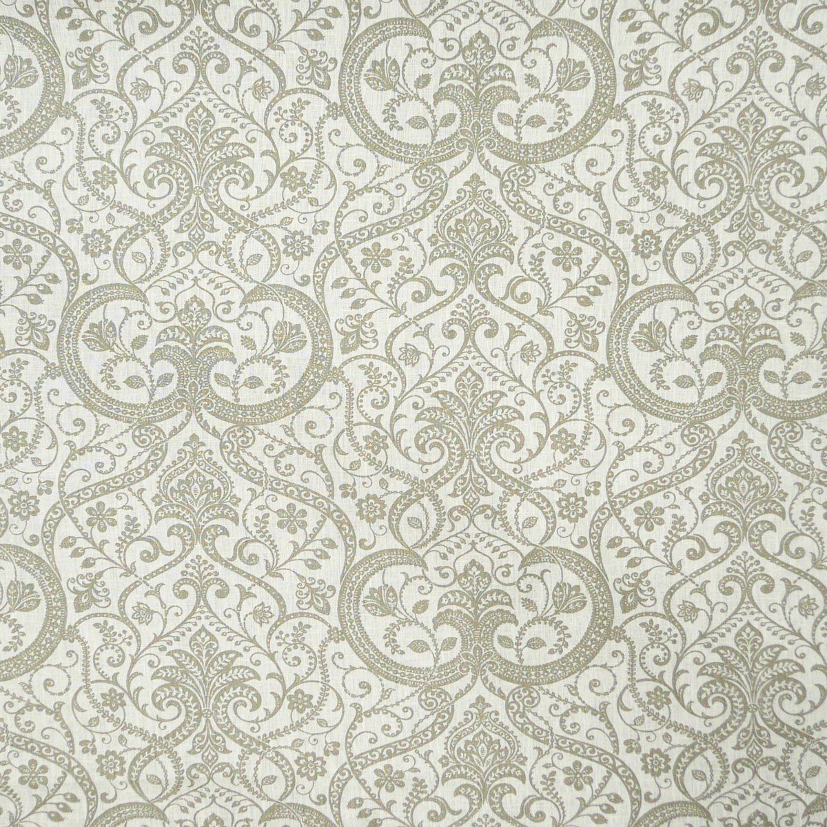 SCHÖNER LEBEN. Stoff Leinen Dekostoff Meterware CELIE TOILE Ornament creme taupe