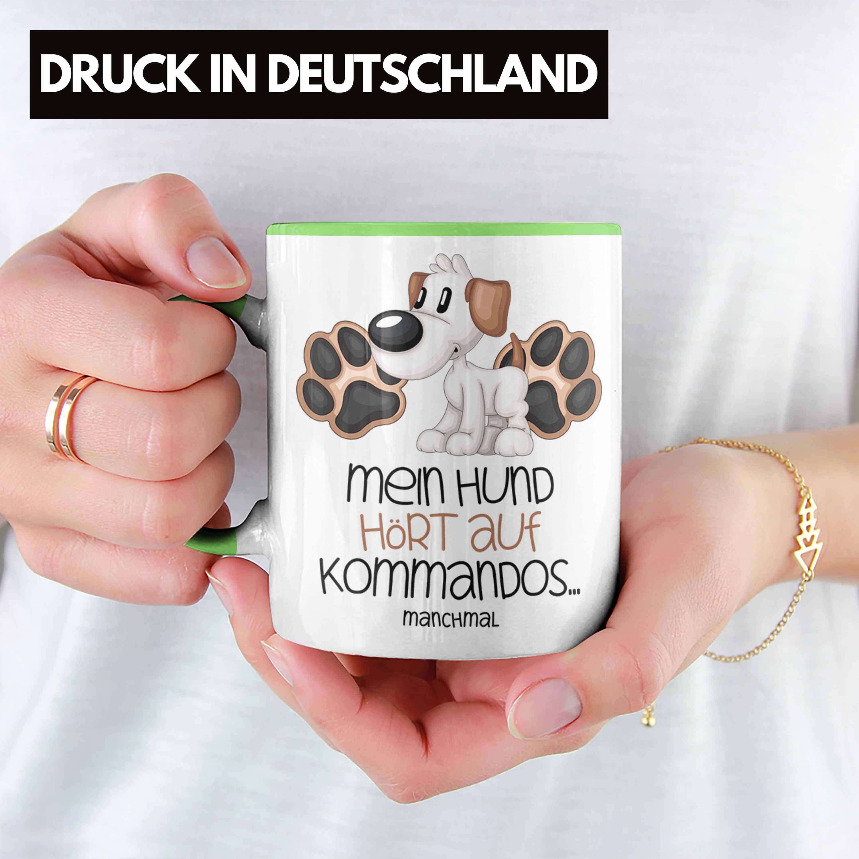 Grün Mein Hört Geschenk Kaffee-Becher Kommando Tasse Tasse Trendation Auf Hund Hundebesitzer