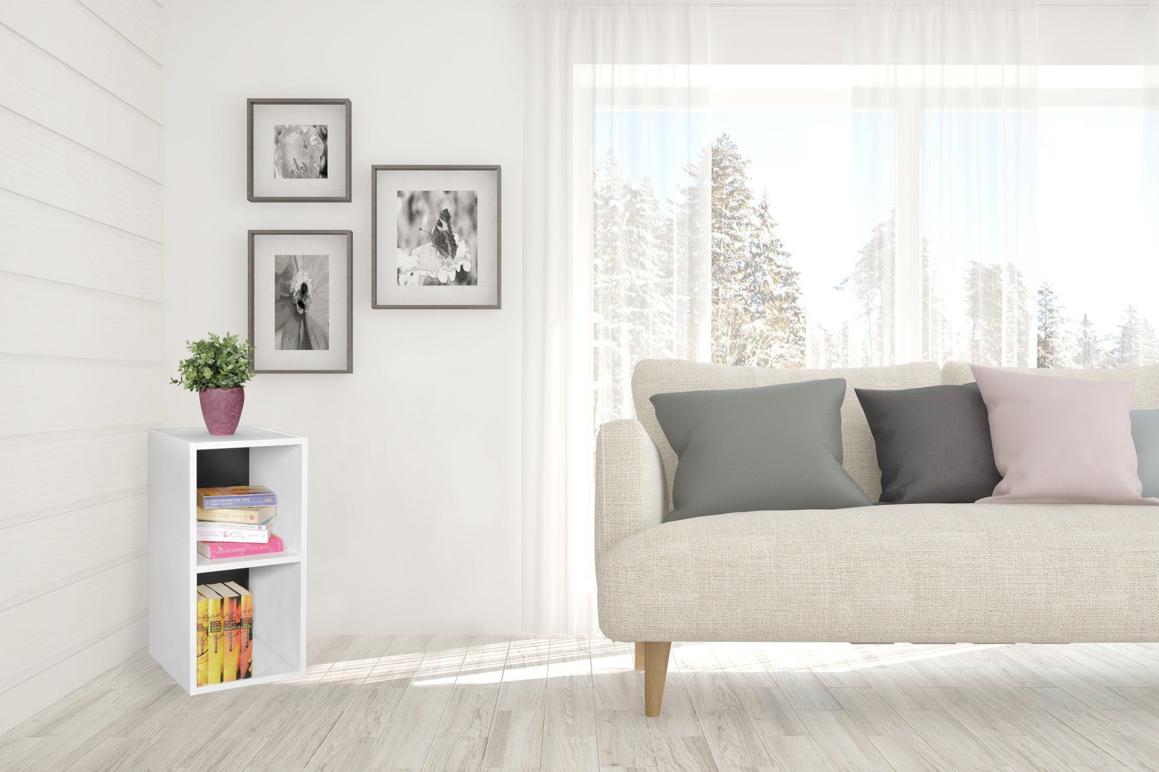 Möbelstück Standregal 2 CERVINO Schwarz DESIGN mit Regal KADIMA - Modernes Regalfächern