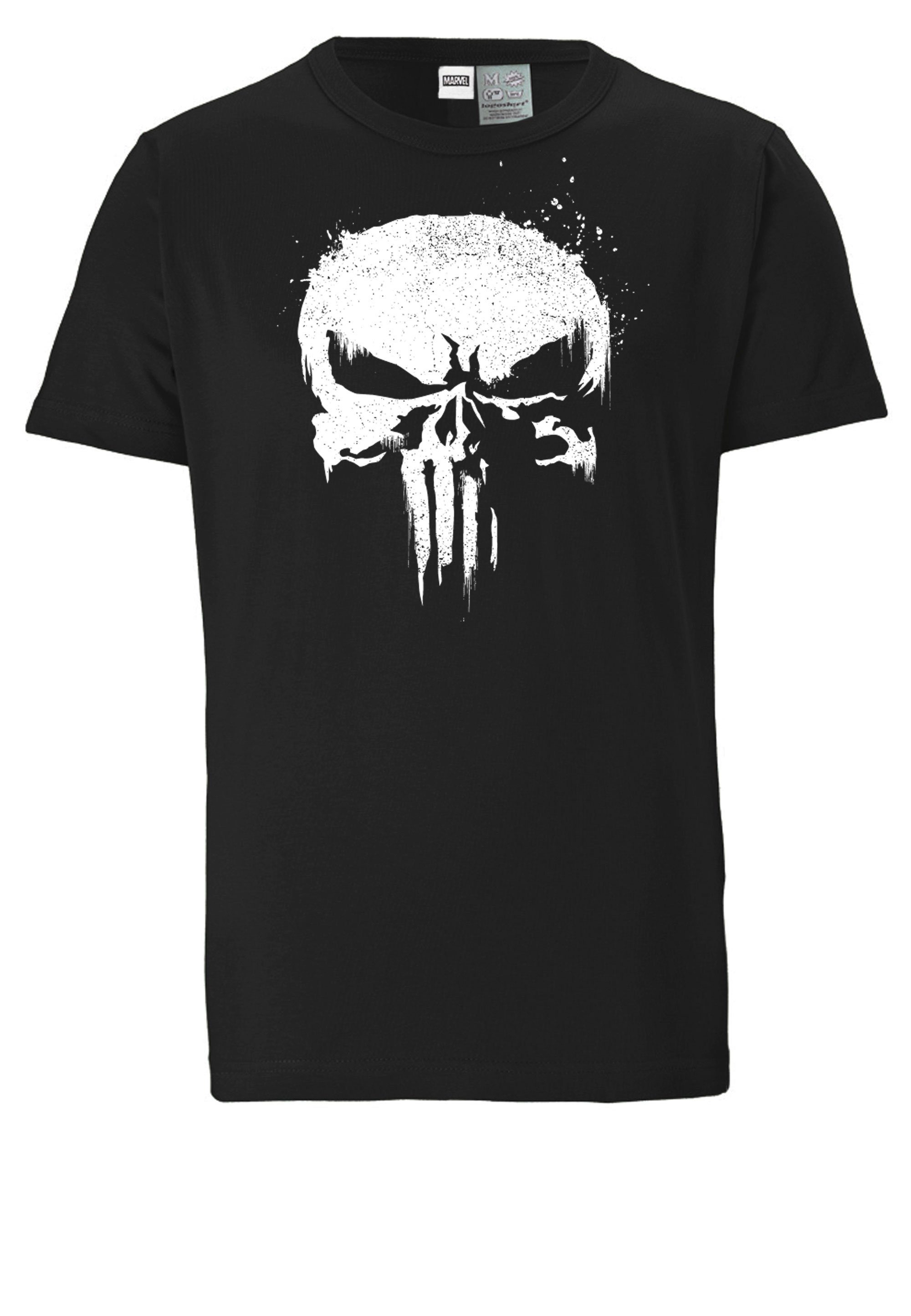 LOGOSHIRT T-Shirt Marvel - Punisher TV Skull mit Print lizenziertem
