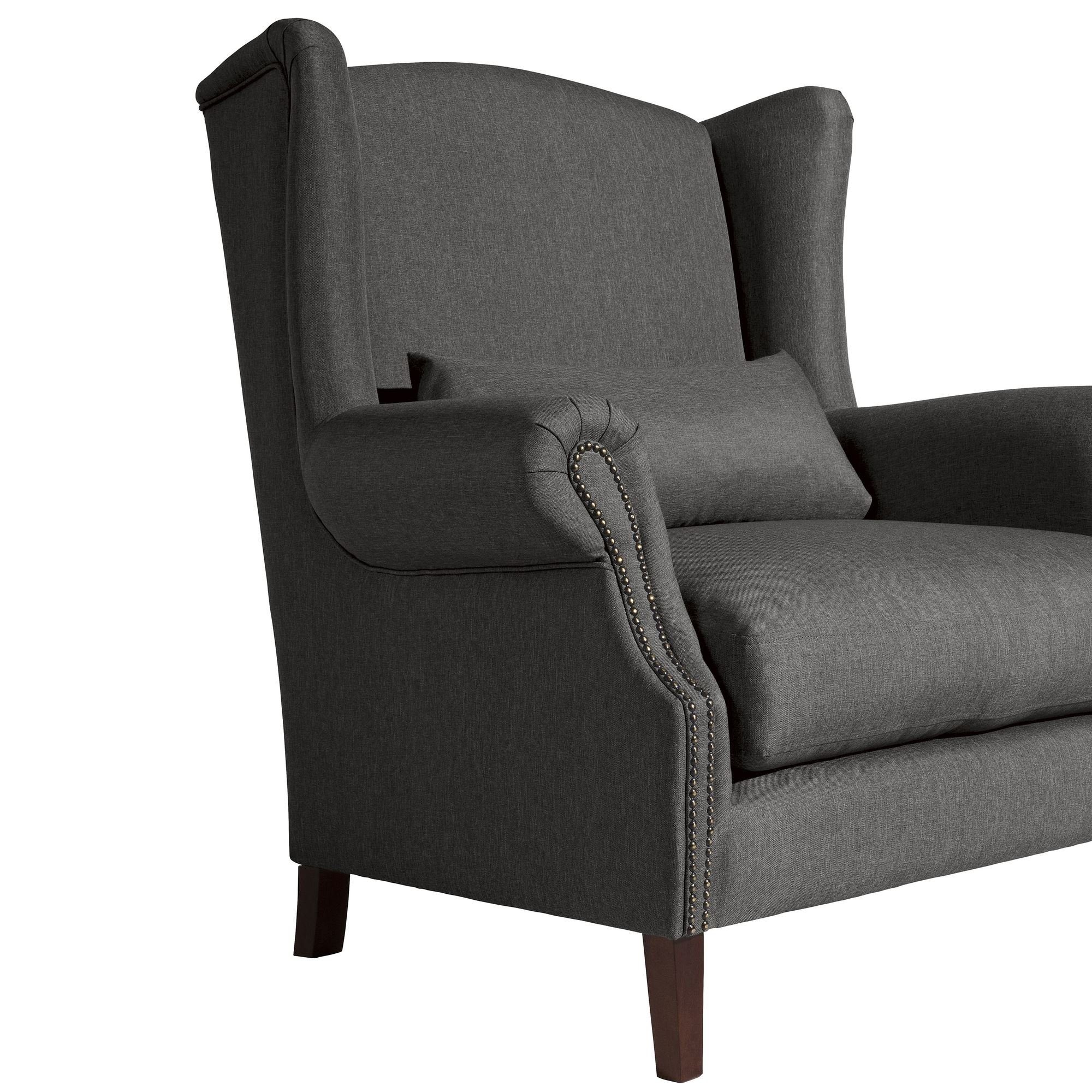 Kostenlosem 1-St), Kandy Versand, Bezug Sitz Sessel Flachgewebe / 58 inkl. Sessel anthrazit Buche (Sparpreis nussbaum Kessel verarbeitet,bequemer hochwertig 21656 aufm dunkel