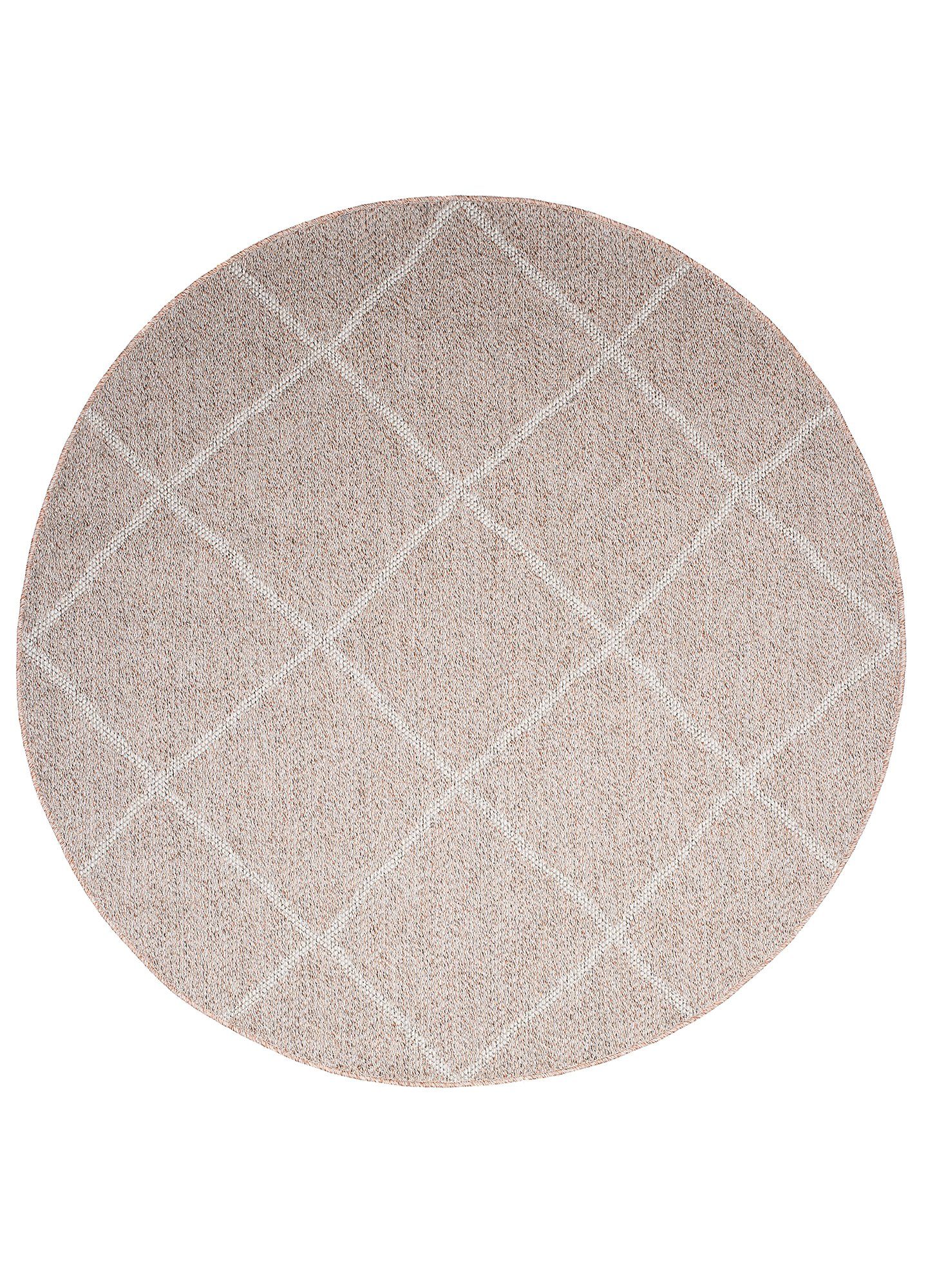 Tapiso Outdoorteppich ARRUBA RUND, rund, Höhe: 3 mm, Outdoor Indoor Wohnzimmer Schlafzimmer Terasse Balkon