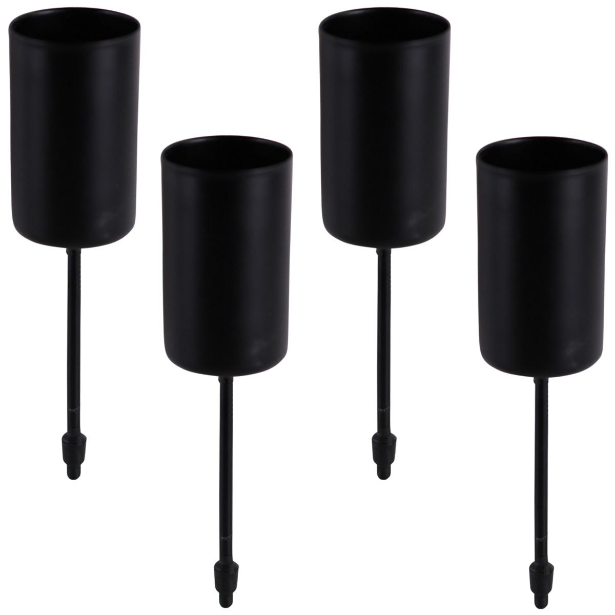 Kerzenhalter Metall Kerzenstecker Picks 4er Set schwarz Stabkerzen-Halter 2,3 cm