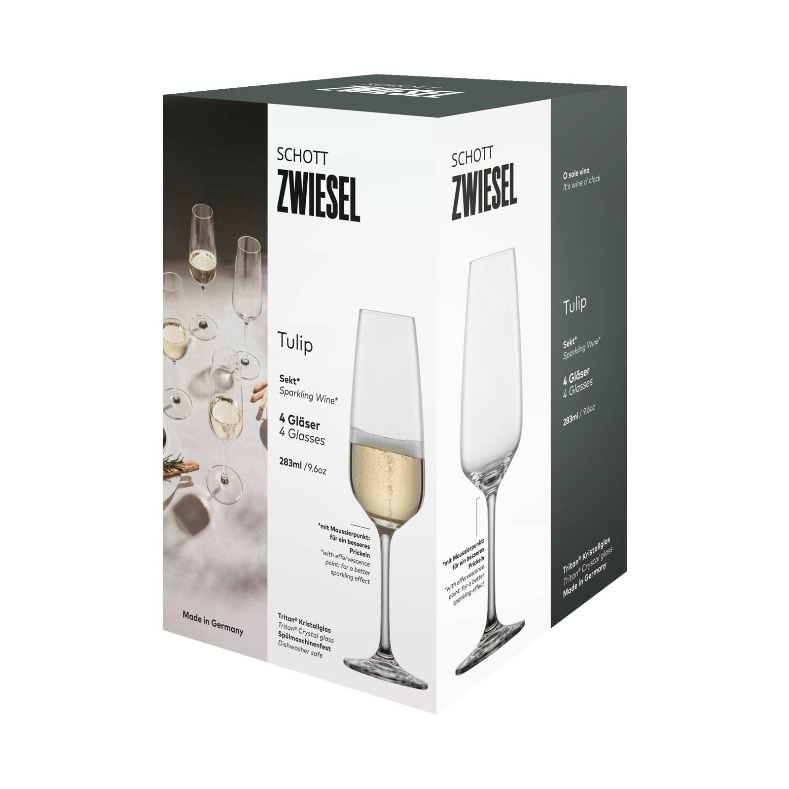 SCHOTT ZWIESEL Sektglas Tulip Sektgläser 283 ml 4er Set, 4-tlg., Glas