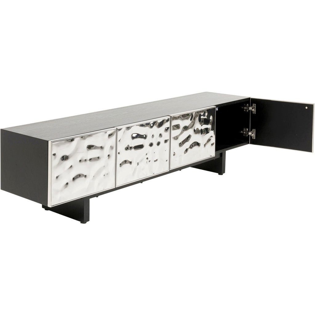 Kare Design Lowboard Caldera, Fronten aus Edelstahl, Breite 180 cm