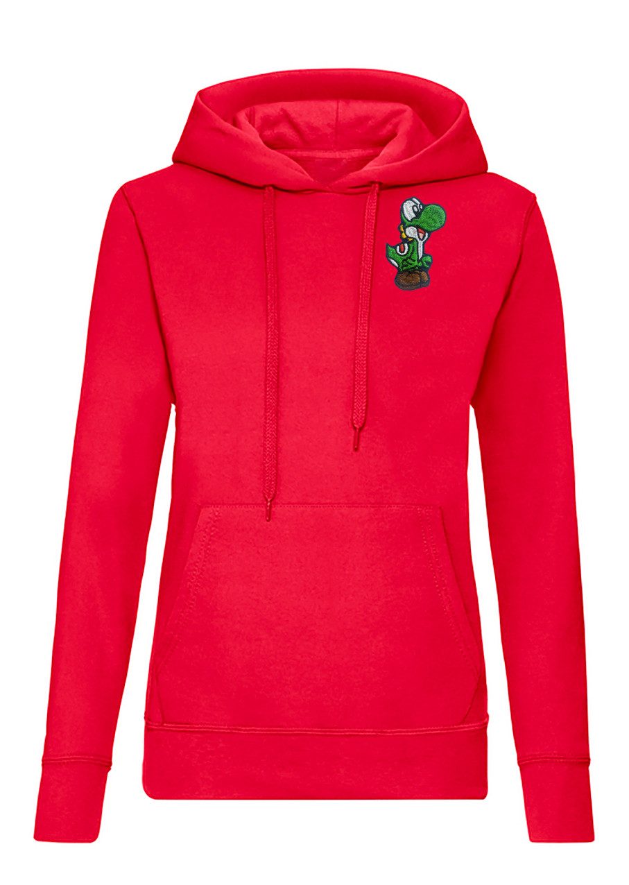 Blondie & Brownie Hoodie Damen Hoodie Yoshi Patch Mario Luigi Toad Super Wario Baby Peach (Einzelartikel) Damen Kapuzenpullover Yoshi Retro Patch