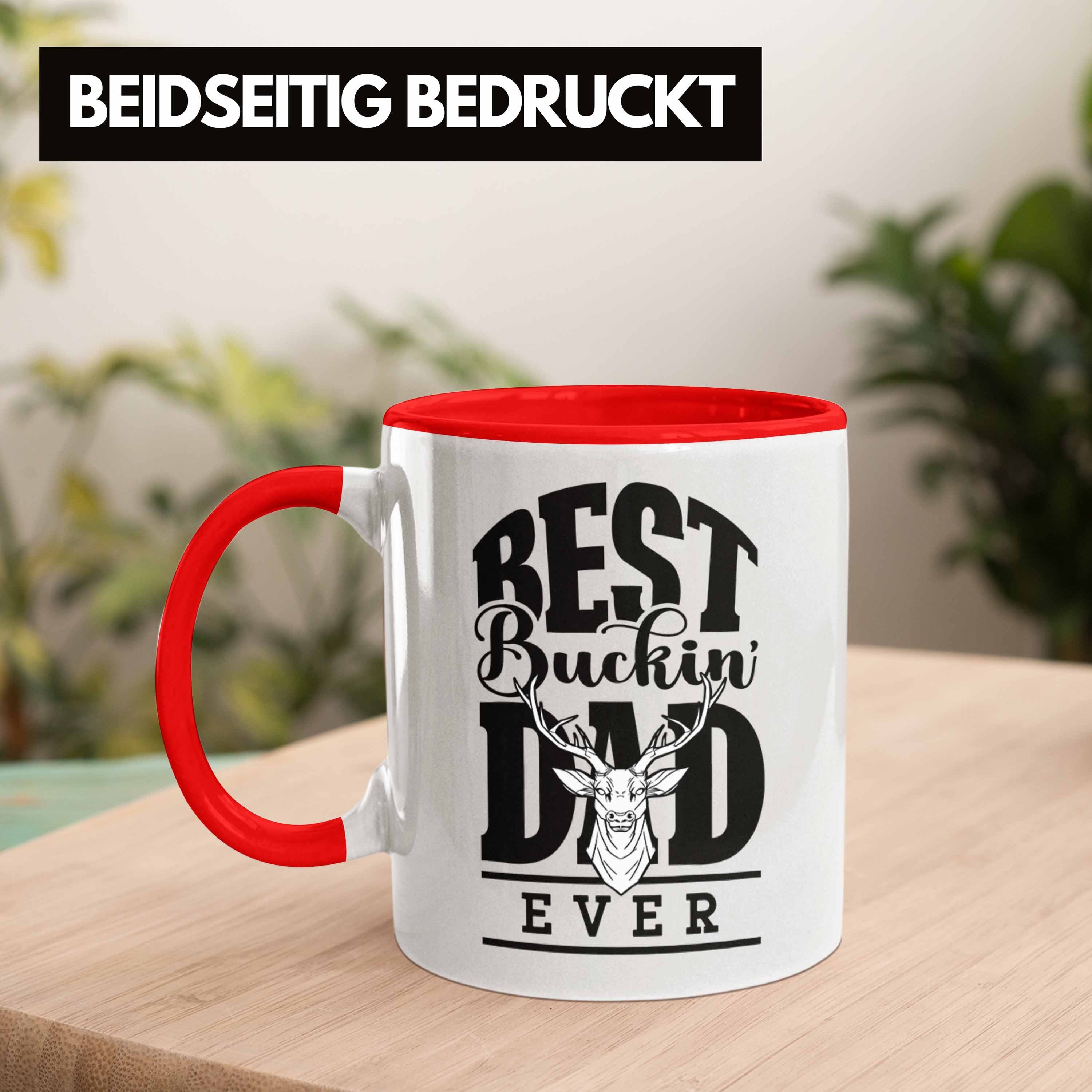 Buckin "Best Jäger-Tasse Tasse Dad Geschenk Vater Rot Trendation Ever" Vatertag