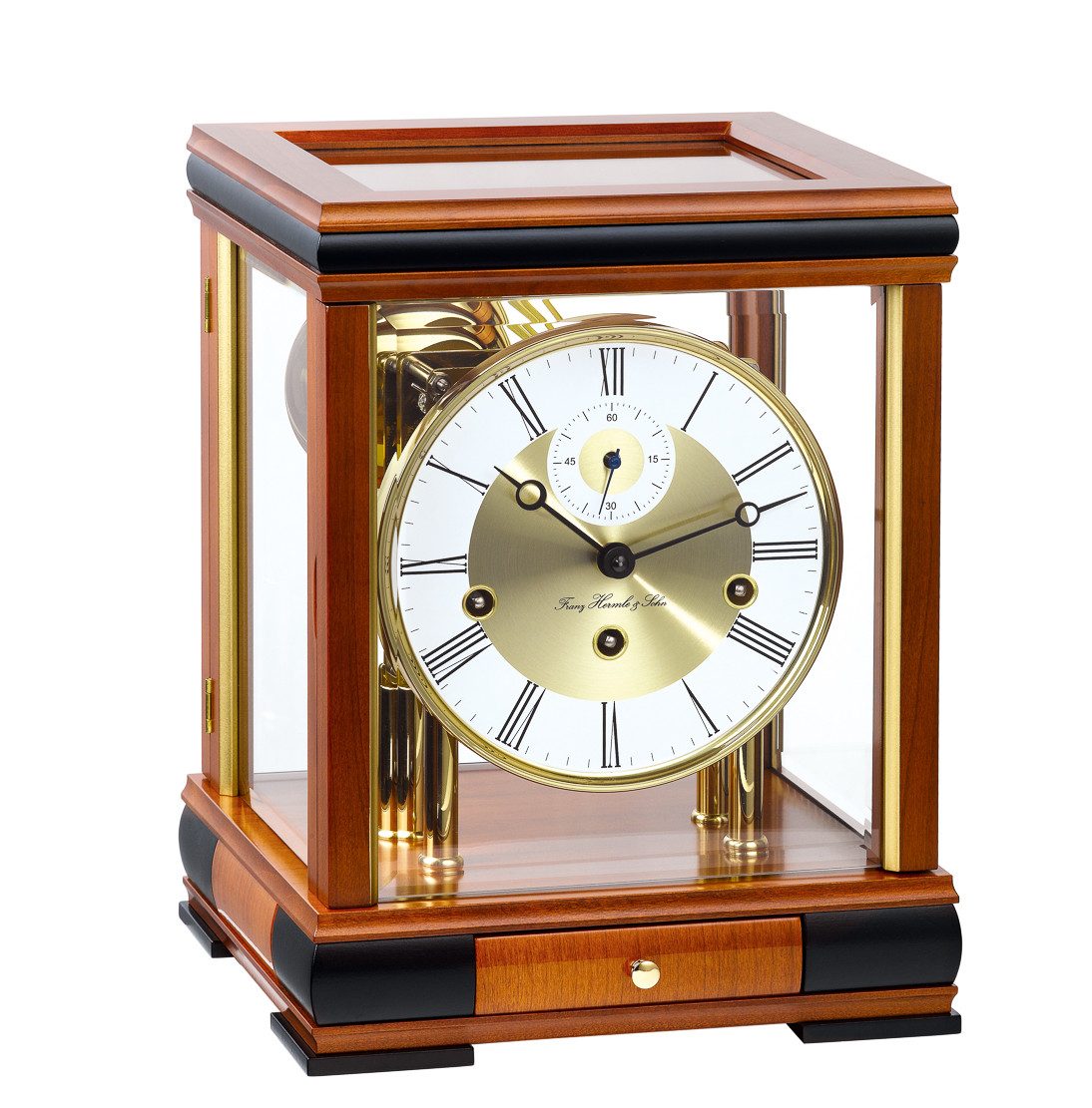 Hermle Tischuhr 22998 mechanisches Uhrwerk mit Westminster Melodie Made in Germany