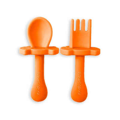 Kids Euroswan Kindergeschirr-Set Baby Besteck Set Löffel und Gabel Farbe Orange