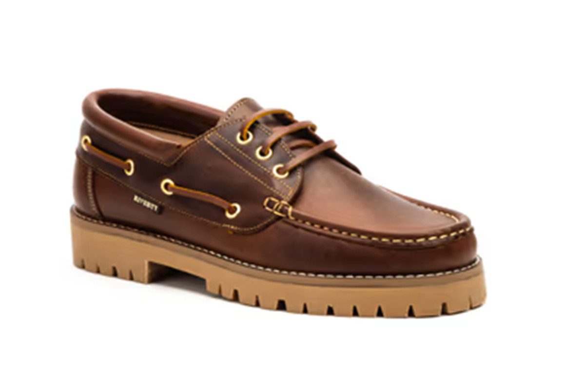 Riverty Authentic Classic Herren Bootschuh, Leder Braun Bootsschuh