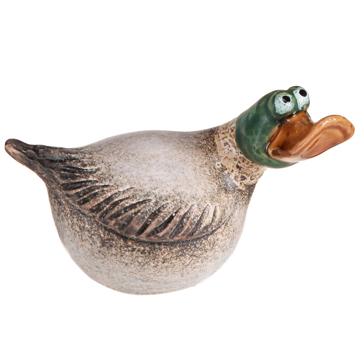 Florists Products Osterhase Enten Deko Keramik Frühling Erpel 15cm Braun Grün Set 2 Stück