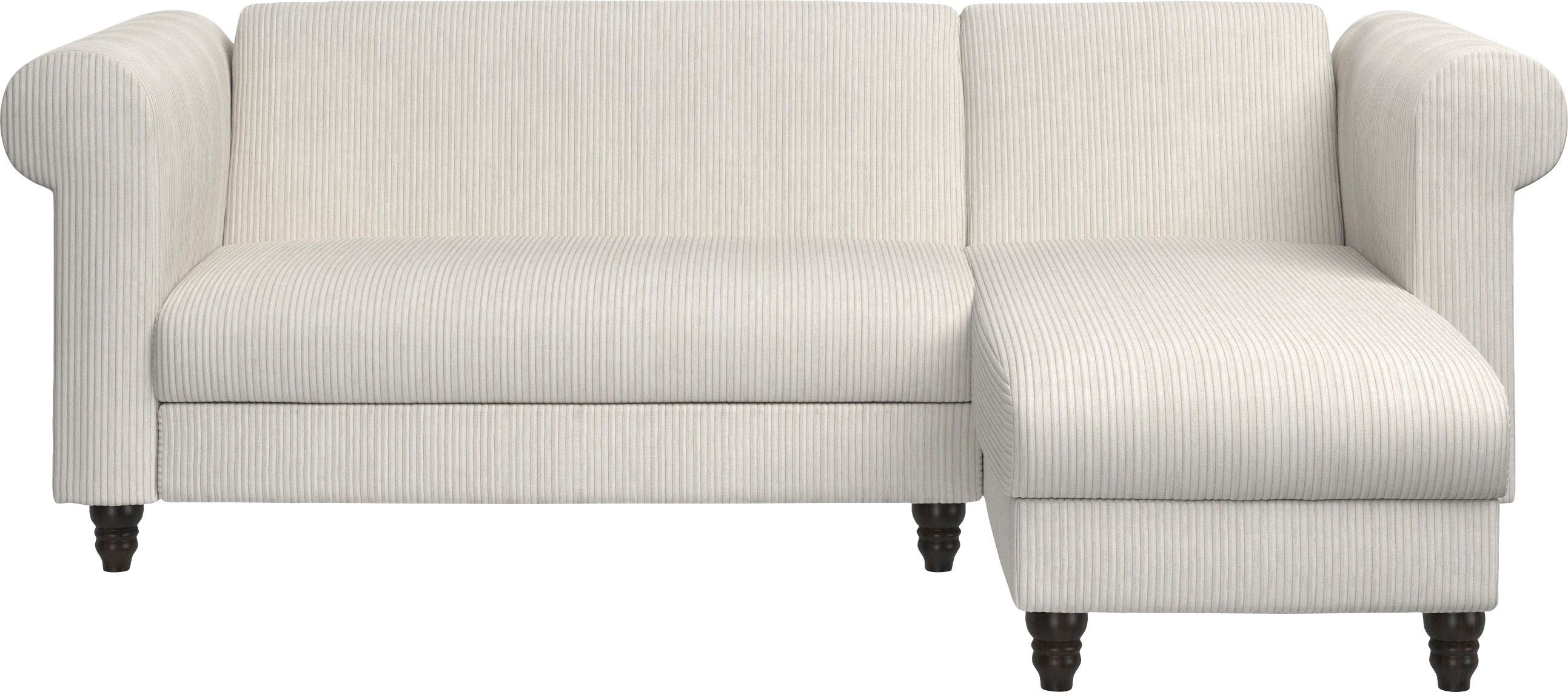 Dorel Home Ecksofa Felix II, L-Form, Schlafsofa 241cm (Liegefl. 108/195 cm), verstellb. Rückenlehne, Recamiere wechselbar, Cord. Reduzierter Preis € 999,99. Unverbindliche Preisempfehlung € 1.999,99