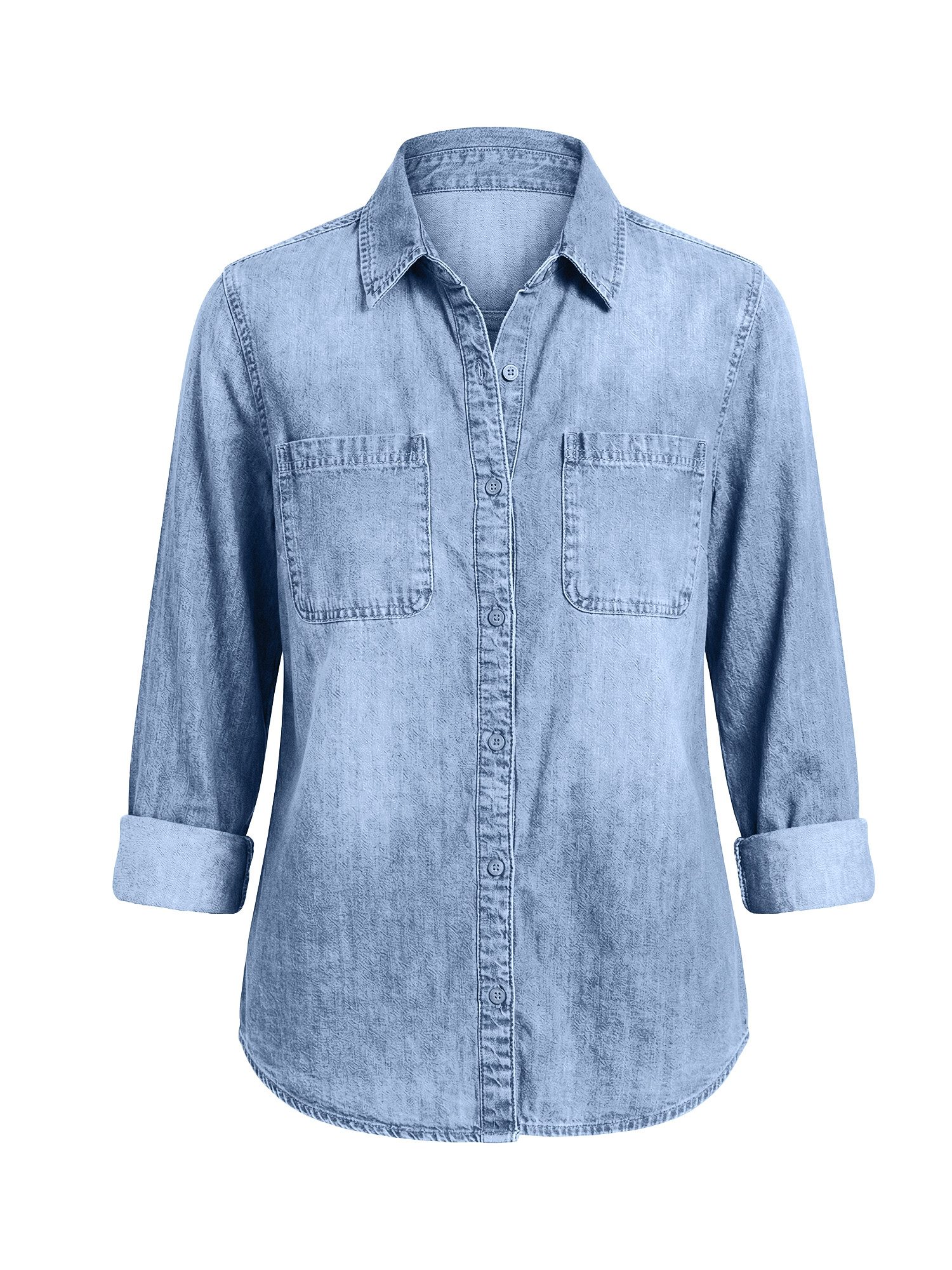 Imily Bela Jeansbluse Damen Lässige Boyfriend Jeansjacke (Packung, 1-tlg., 1per-Pack) aus Baumwolle – Bild 2 von 5