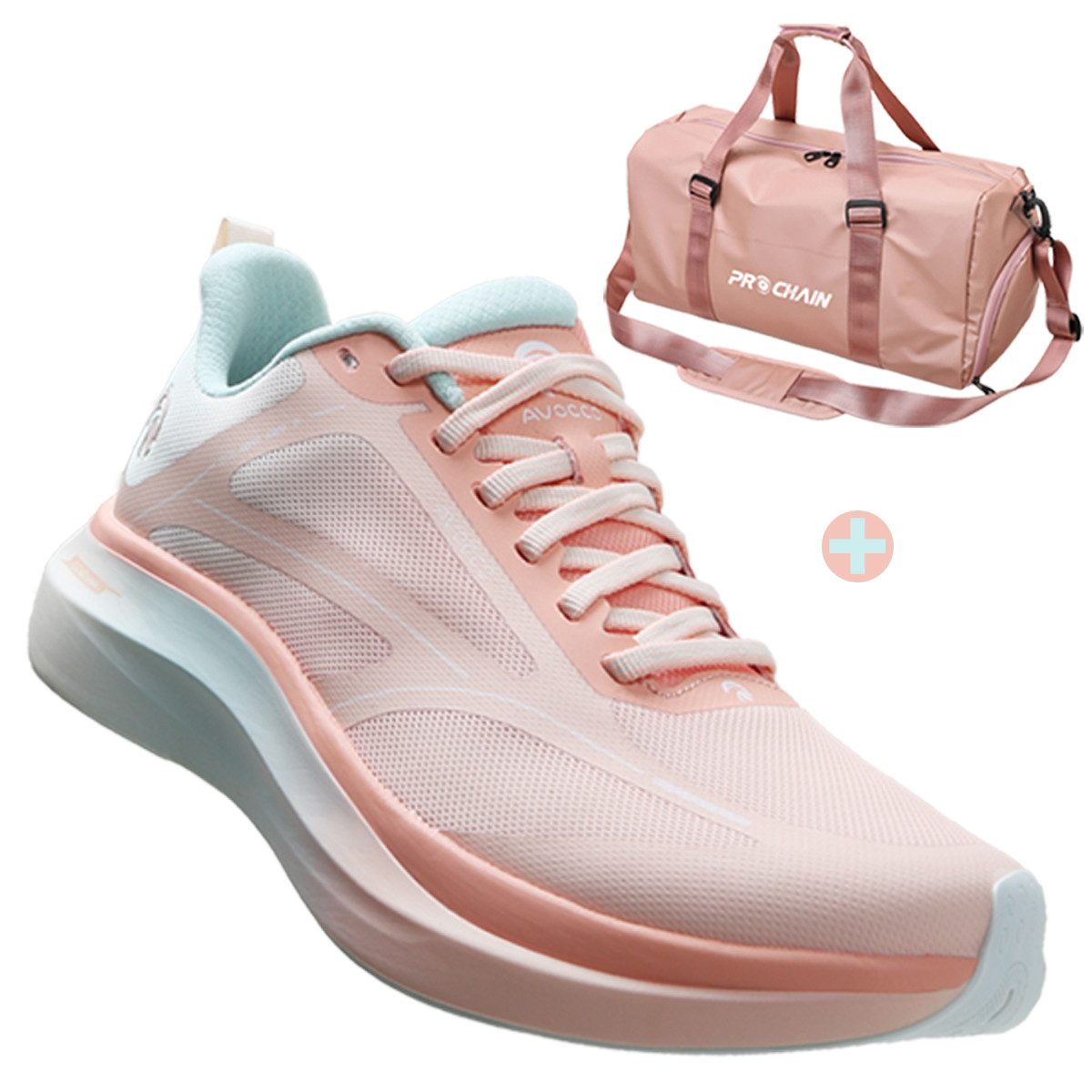 AVOCCO Sneaker für Damen und Herren/Laufschuhe/Sporttaschen-Set/ Fitnessschuh (Tennisschuhe / Badmintonschuhe / Verwendung auf dem Laufband, 2-tlg., Ultraleicht / Atmungsaktiv / Rutschfest / Training) Sport/athletisch/modisch/Geschenke fur Manner und Frauen