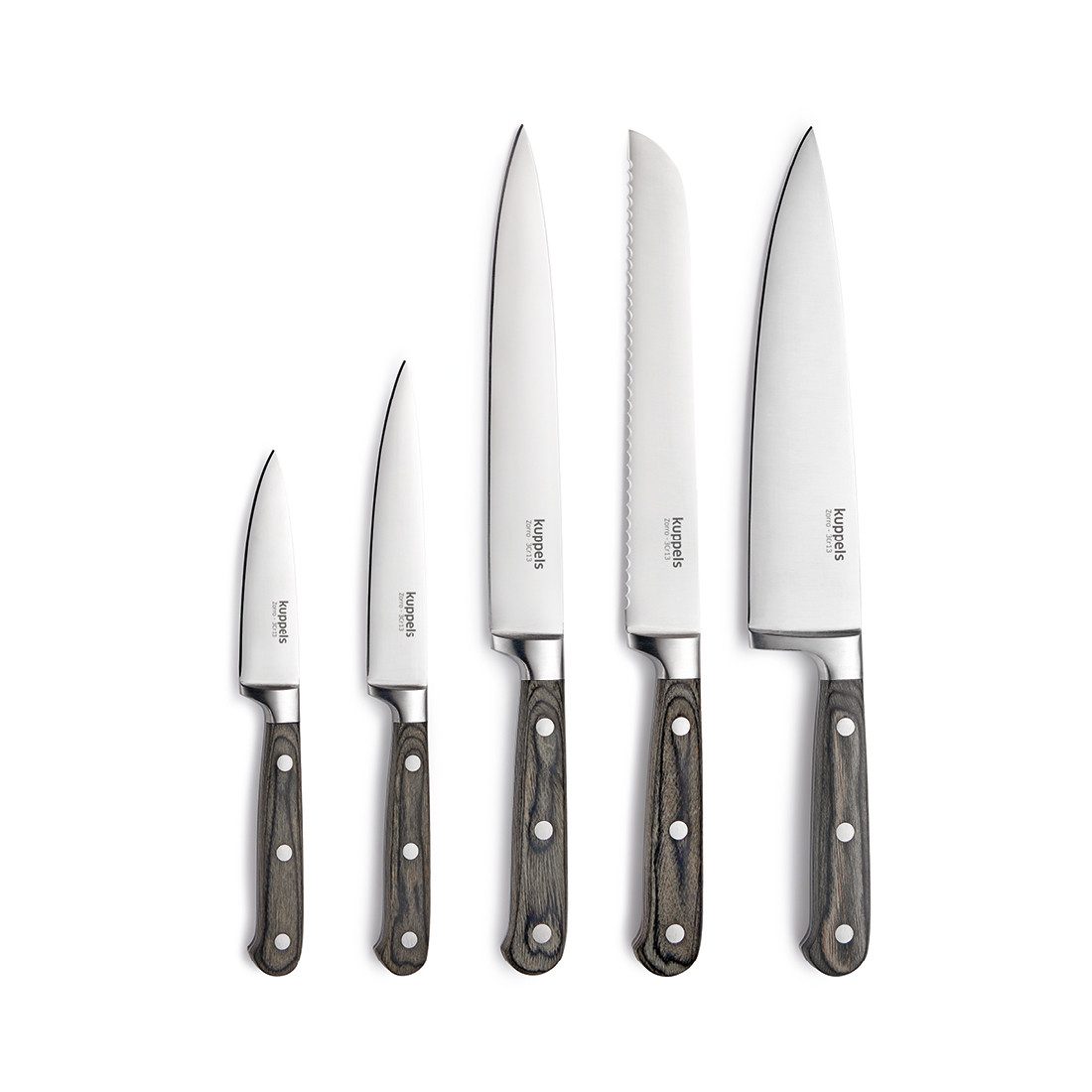 Kuppels Messerblock ZORRO (5tlg), Messerblock aus Kautschukholz, MOV-Klingenstahl.