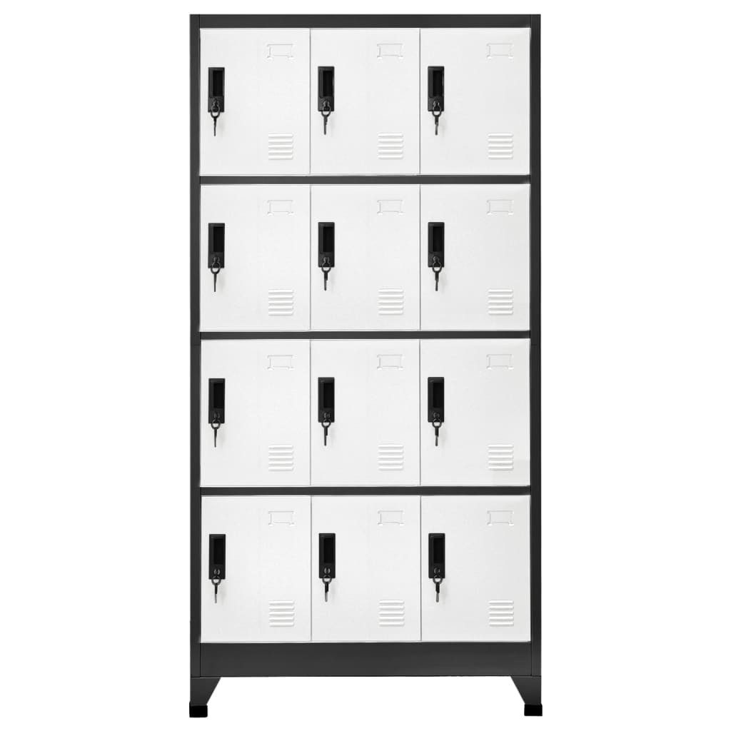 vidaXL Spind Schließfachschrank Anthrazit und Weiß 90x45x180 cm Stahl günstig online kaufen