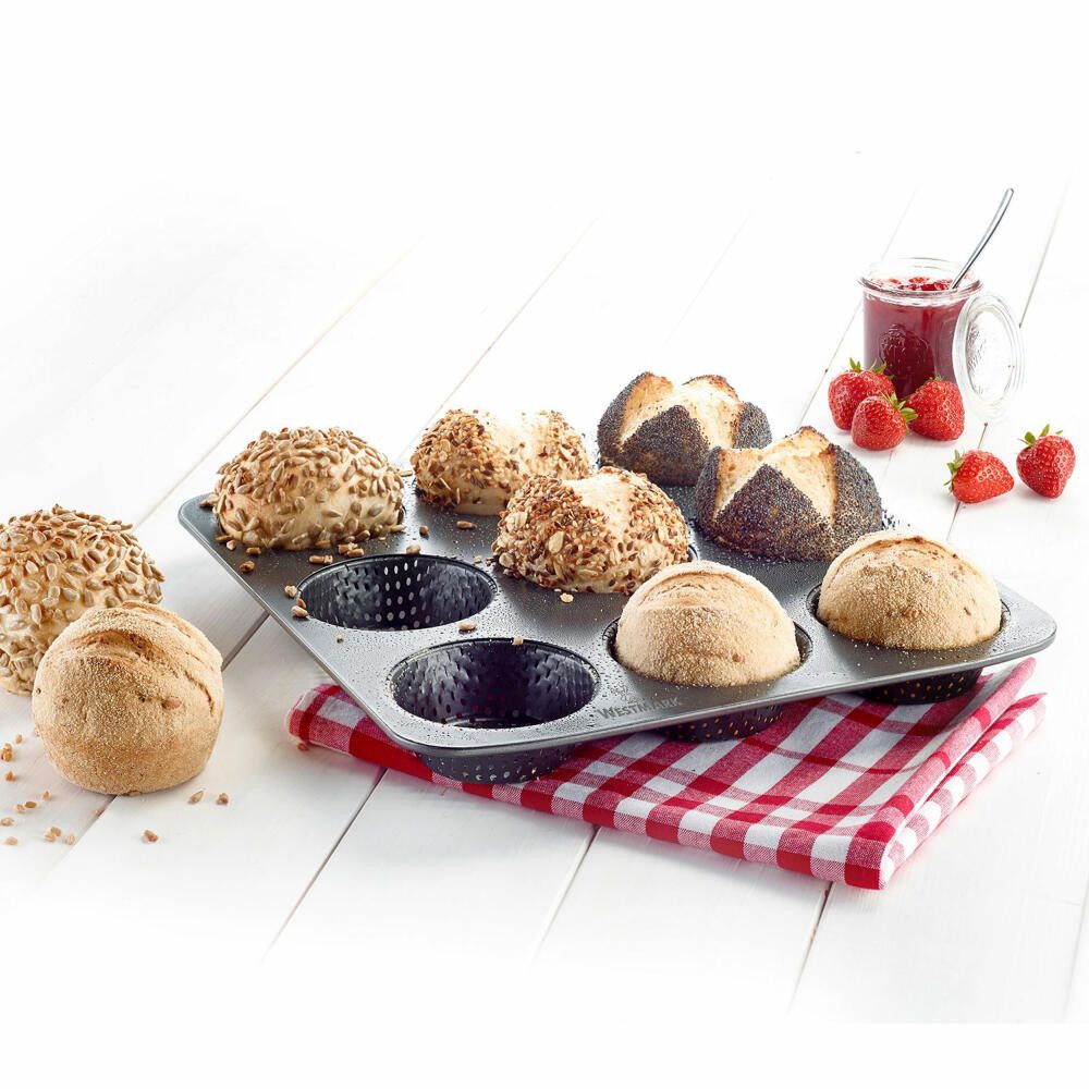 WESTMARK Brotbackform Brötchen Backform, Für 9 Brötchen, Ø je 8,5 cm, antihaft-beschichtet