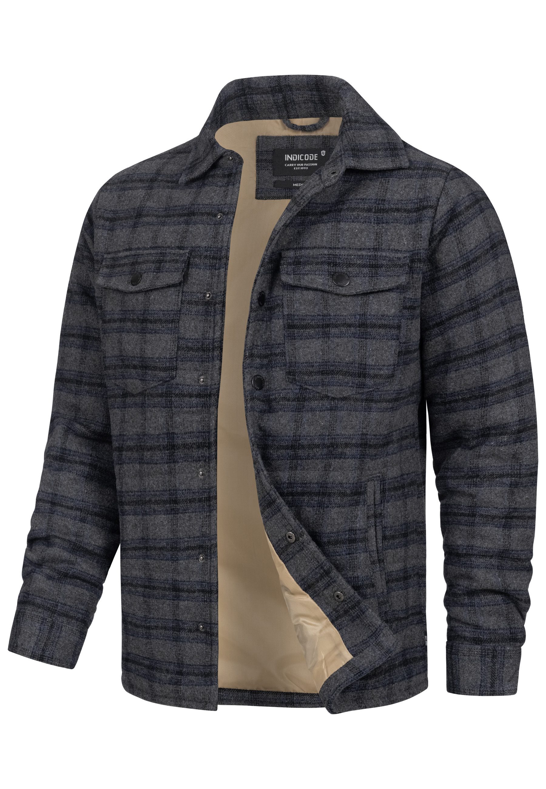 Indicode Sommerjacke Spin mit klassischem Karomuster günstig online kaufen
