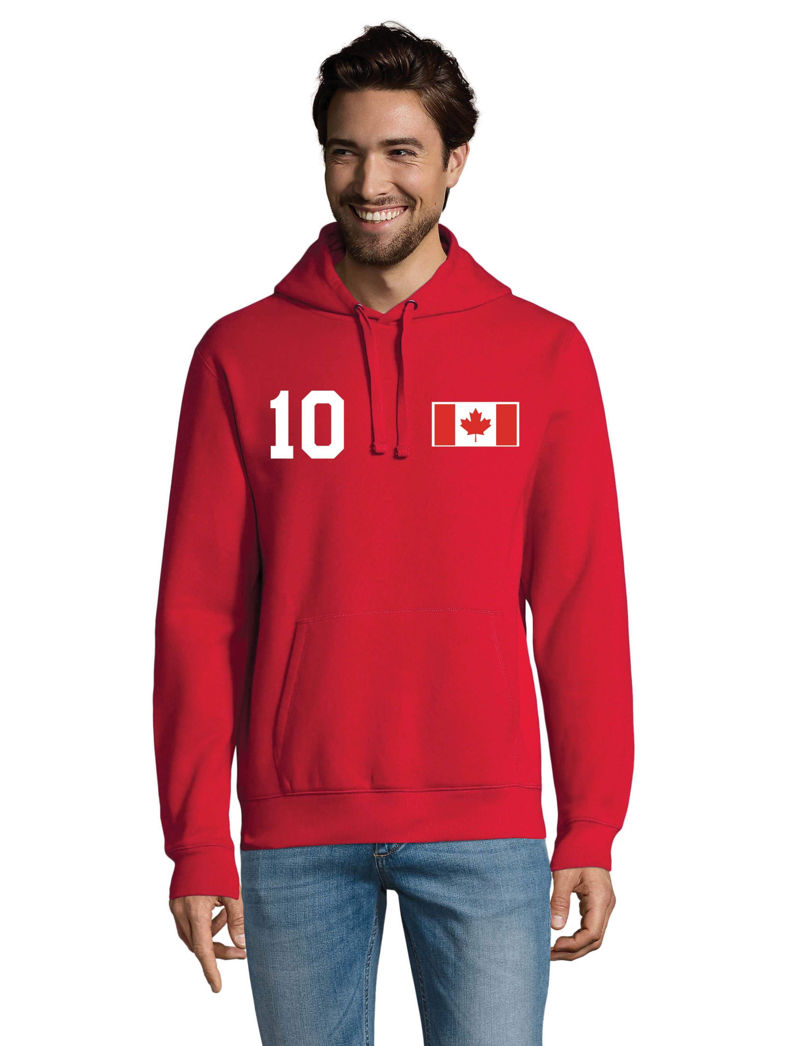 Youth Designz Hoodie Kanada Herren Hoodie Pullover im Fußball Trikot Look mit sportlichen Fan Aufdruck