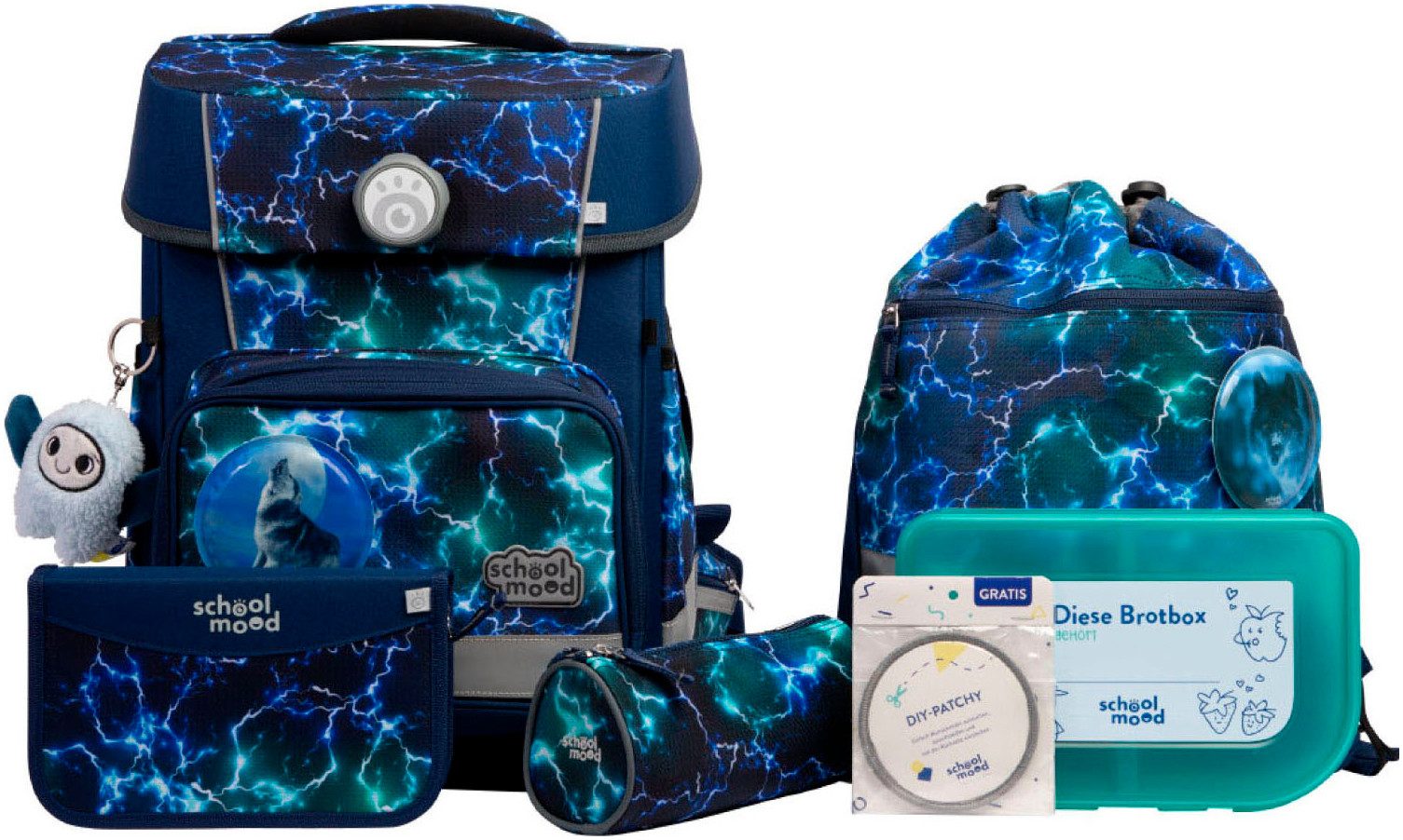 SCHOOL-MOOD® Ранцы Champion Pro (Set, 7-tlg), mit LED-Patchy