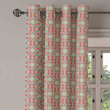 Gardine Dekorative 2-Panel-Fenstervorhänge für Schlafzimmer Wohnzimmer, Abakuhaus, Ethnisch Rahmen große Blüten-