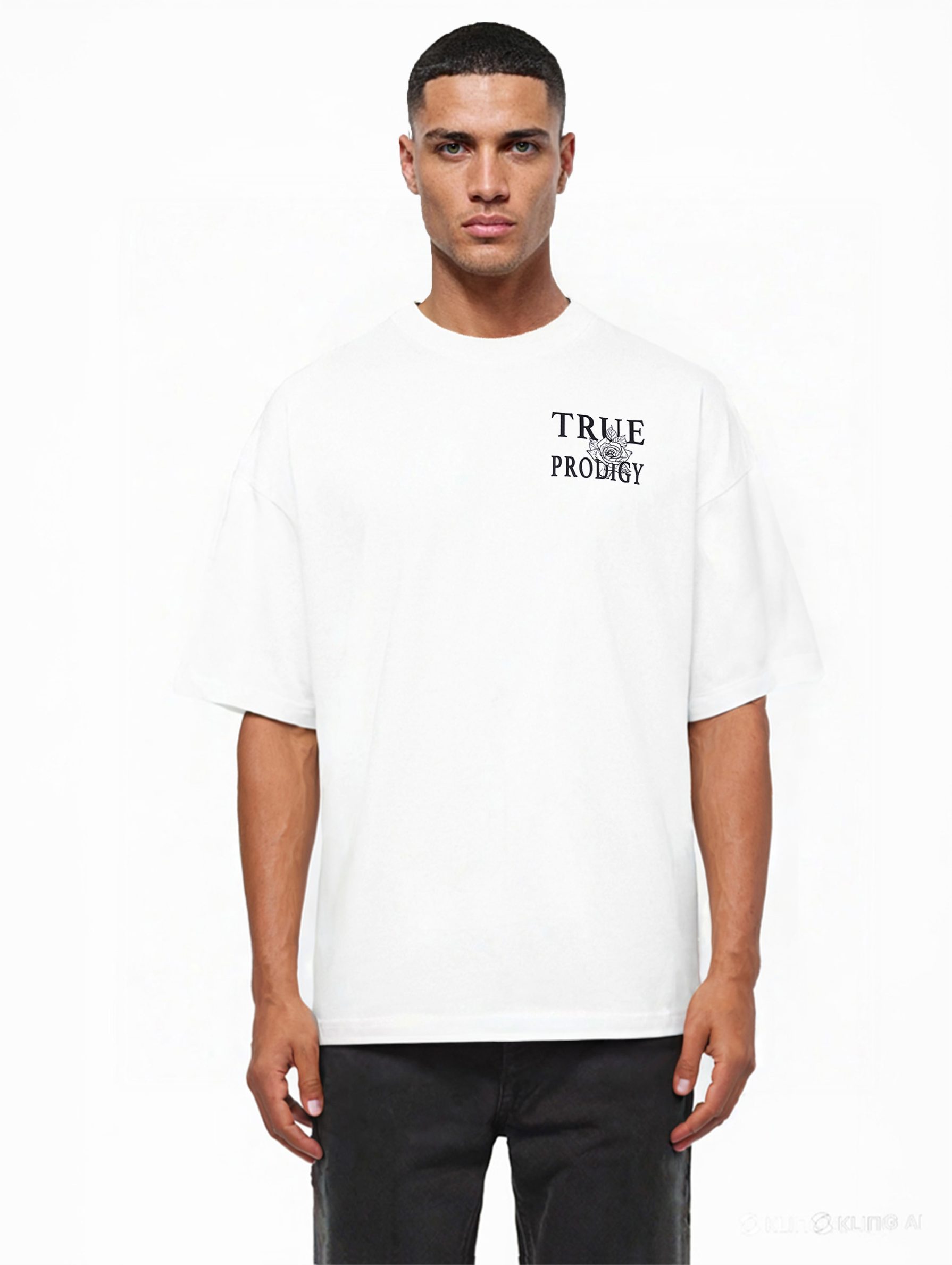 trueprodigy Oversize-Shirt Alex Logoprint Rundhals dicker Stoff