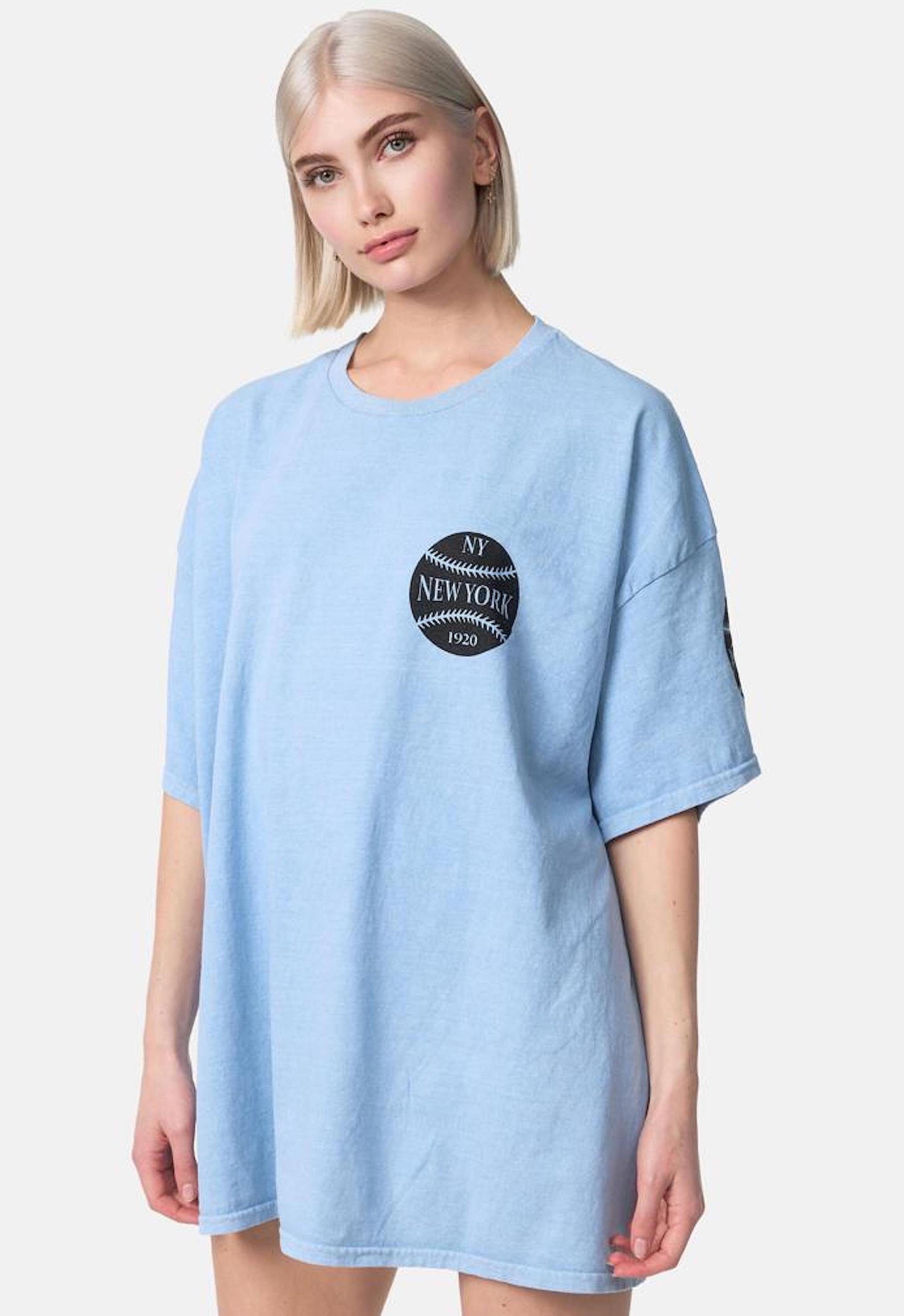 Worldclassca T-Shirt Worldclassca Oversized Print T-Shirt NY NEW YORK Tee Sommer Oberteil