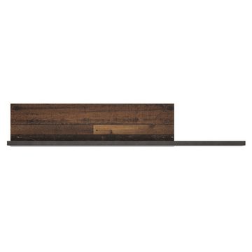 Lomadox Wandregal NELSON-129, in grau mit Holz Nb., Jugendzimmer Wandregal, B/H/T ca. 120/22,2/22 cm