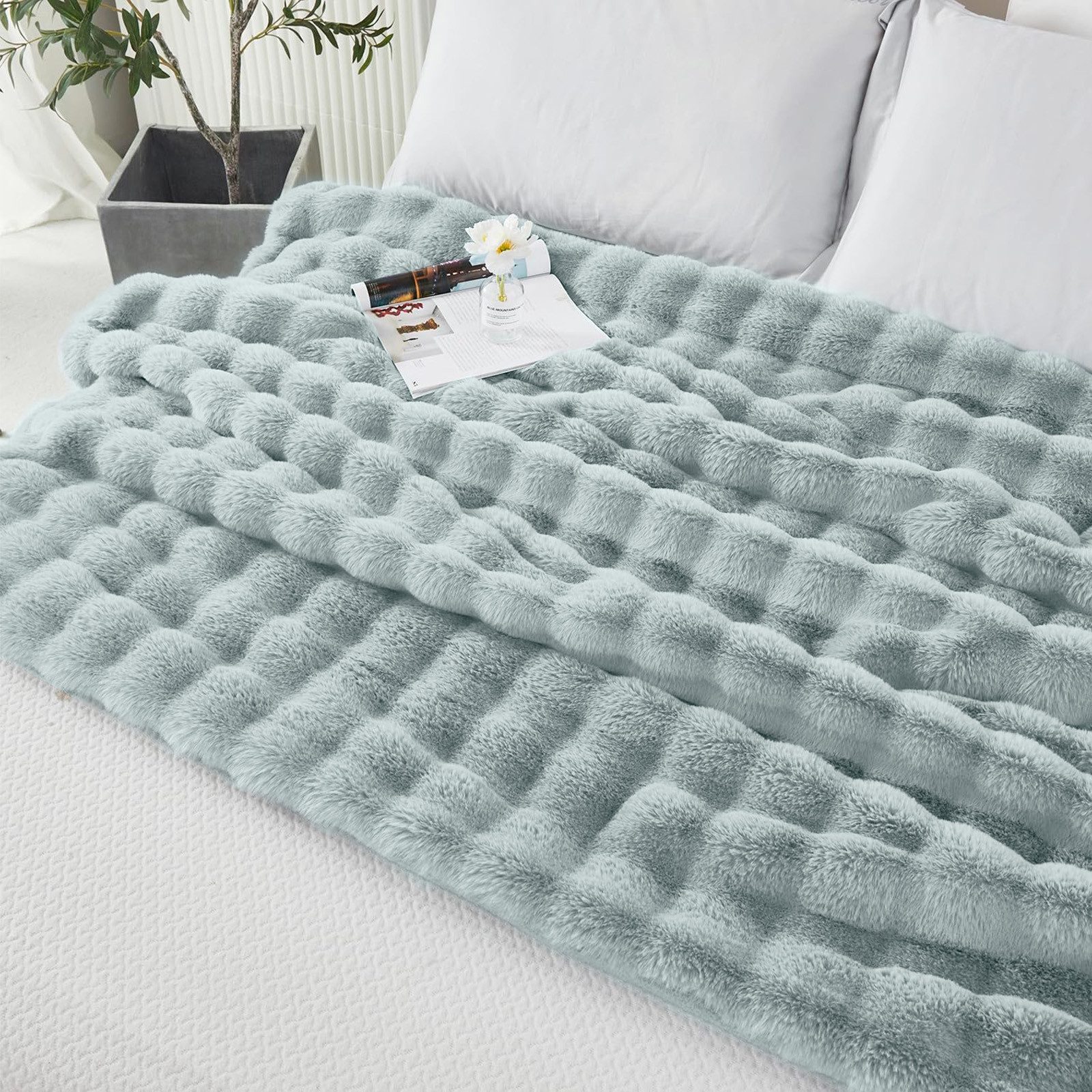 Wohndecke Sofadecke Welle Plüschdecke Zotteldecke Künstlich günstig online kaufen