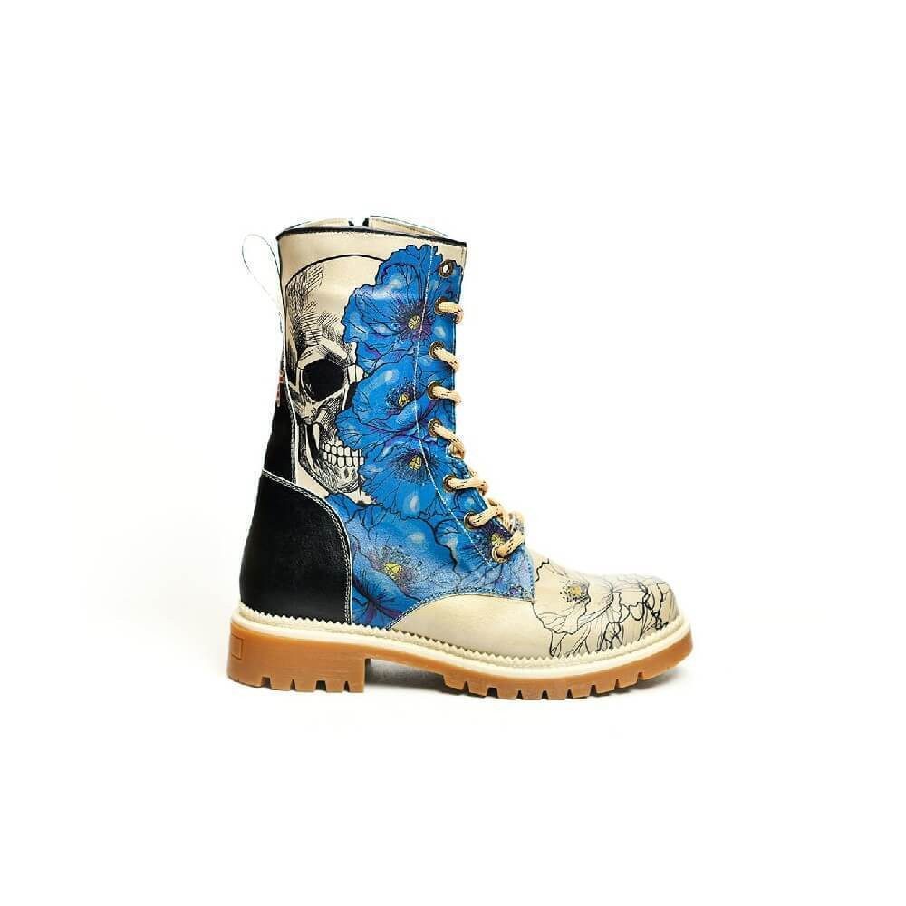 LaMarta Stiefel mit Zartblauen Blumen Schnürstiefel günstig online kaufen