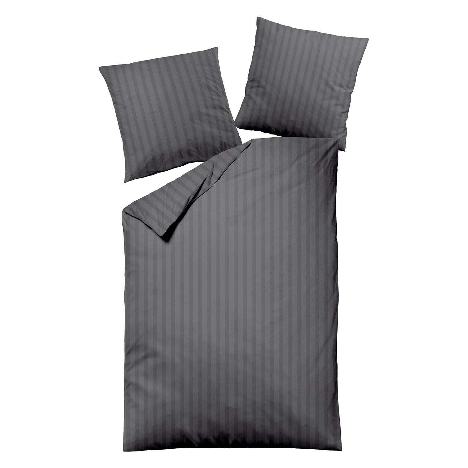 MONDO Bettwäsche LIANA, L 135 x B 200cm, Anthrazit, Reißverschluss, Baumwolle, 1 teilig, 100% Baumwolle