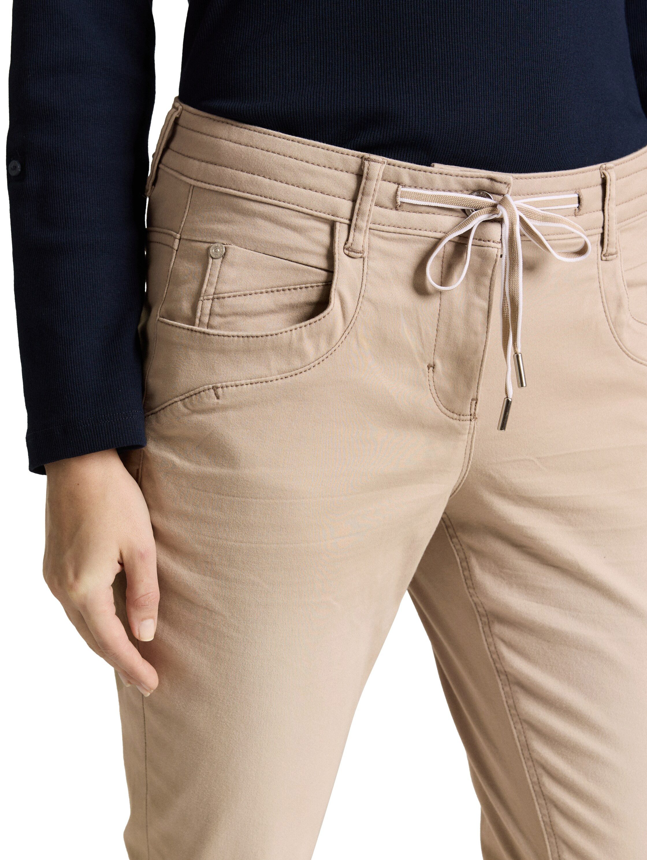 TOM TAILOR 7/8-Hose TOM TAILOR Tapered mit Bindeband am Bündchen