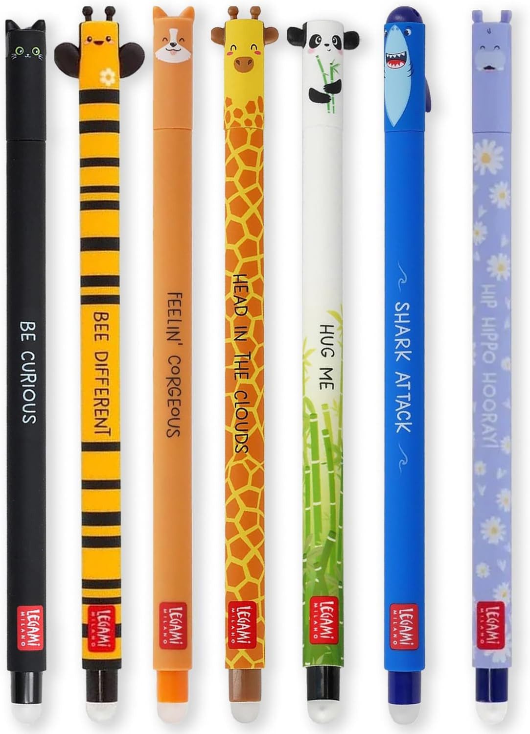 Legami Gelschreiber Set mit 7 radierbaren Gelstiften mit thermoempfindlicher Tinte, (7-tlg)