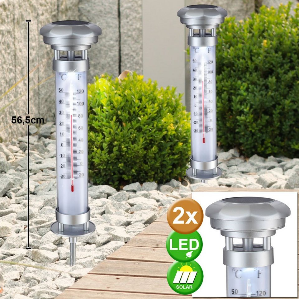 Solar Thermometer mit Beleuchtung Grundig LED 60 cm