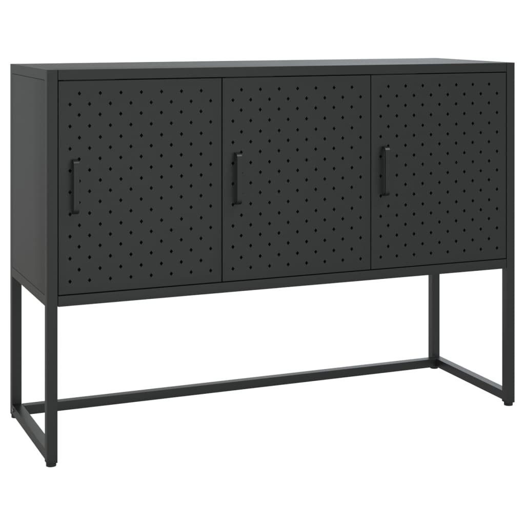 vidaXL Sideboard Sideboard Schwarz 105x35x75 cm Stahl (1 St)