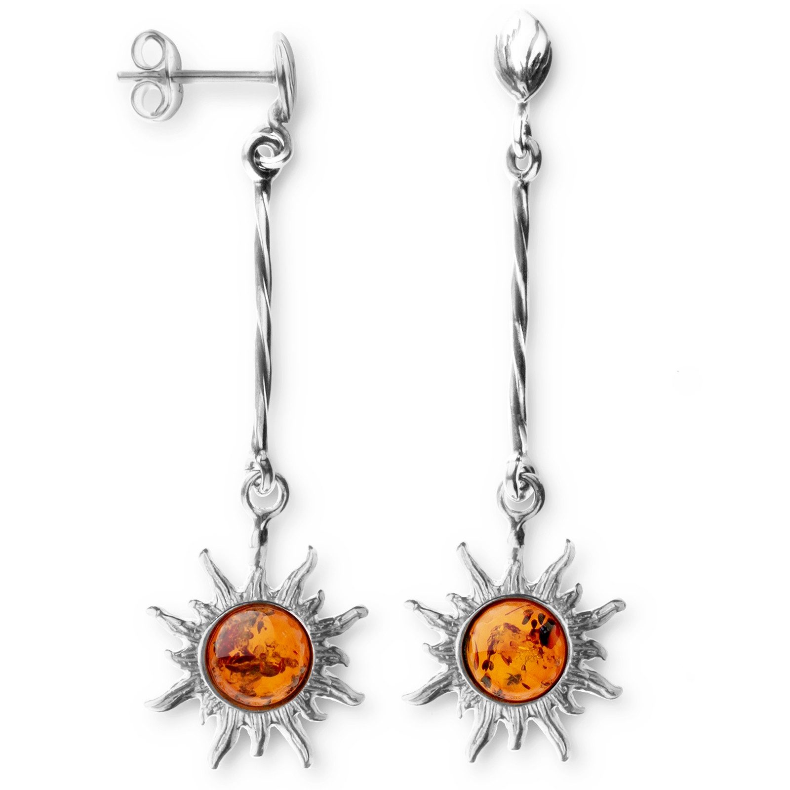 Paar Ohrhänger Ostsee-Schmuck Ohrhänger Sonne 19 mm Ohrhänger Sonne 19 mm