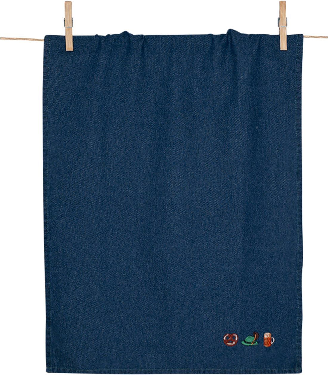 PAD Geschirrtuch SPIRIT, (1-tlg), Angesagter Denim-Look, markante PAD-typische Stickerei