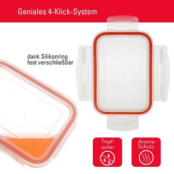 CLAUSS Vorratsglas Glas-Klickboxen 3er-Set BPA-frei Frischhaltedose Mikrowelle Backofen, (Set, 3-tlg., Glasbehälter in 3 Größen)