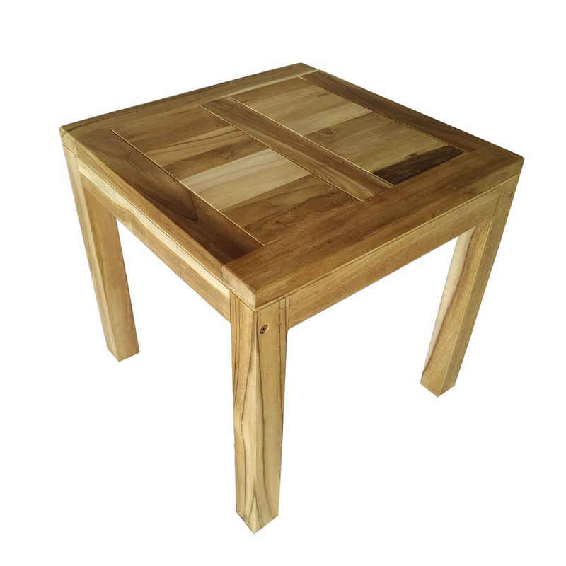 Home Feeling Beistelltisch Teakholz Tisch ca. 50x50x45 cm Gartentisch Massivholz